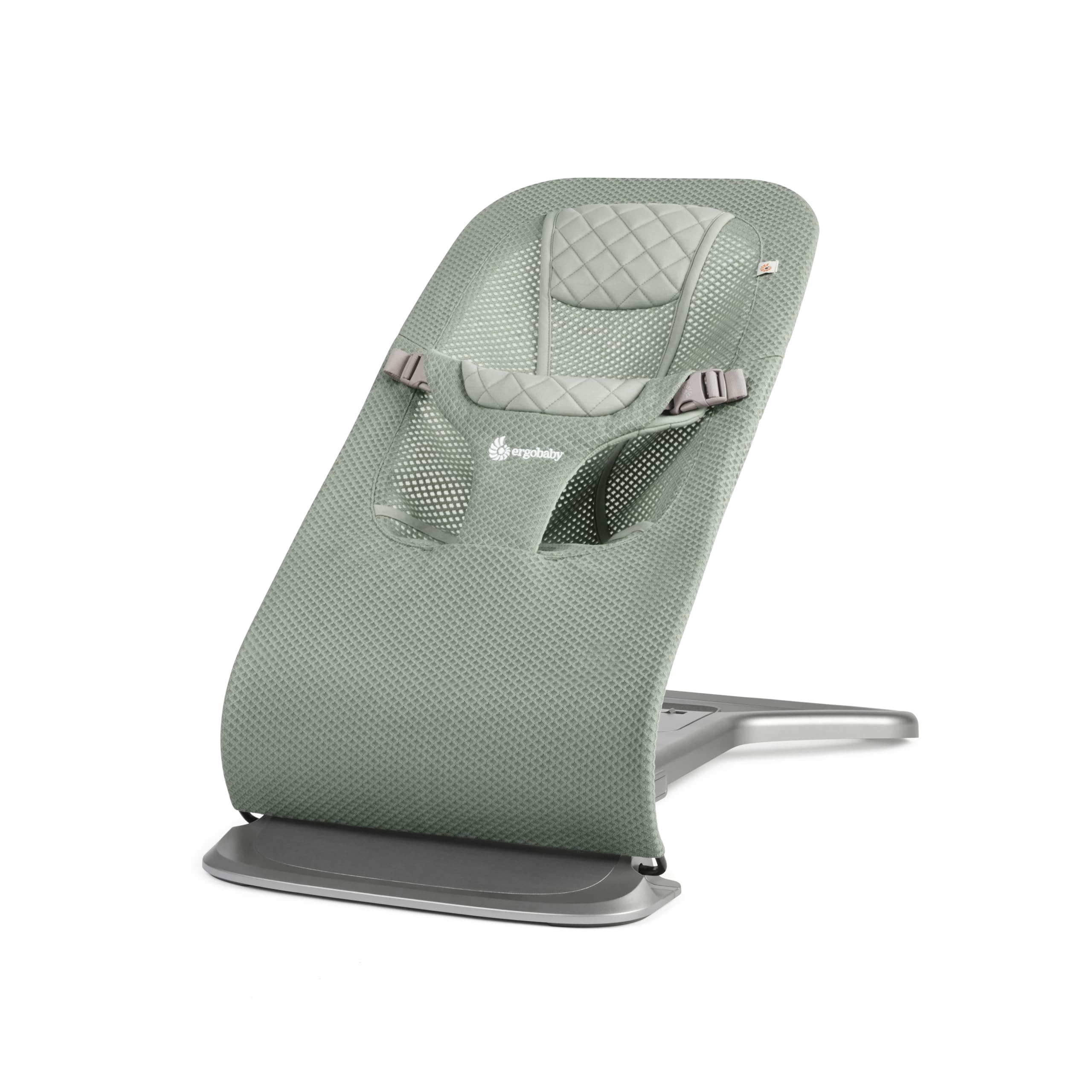 Ergobaby 3-in-1 Evolve Bouncer Mesh, Sdraietta ergonomica per neonati dalla nascita ai più piccoli, Altalena traspirante con inserto per neonati (2,5 kg - 13,2 kg), Sage Green