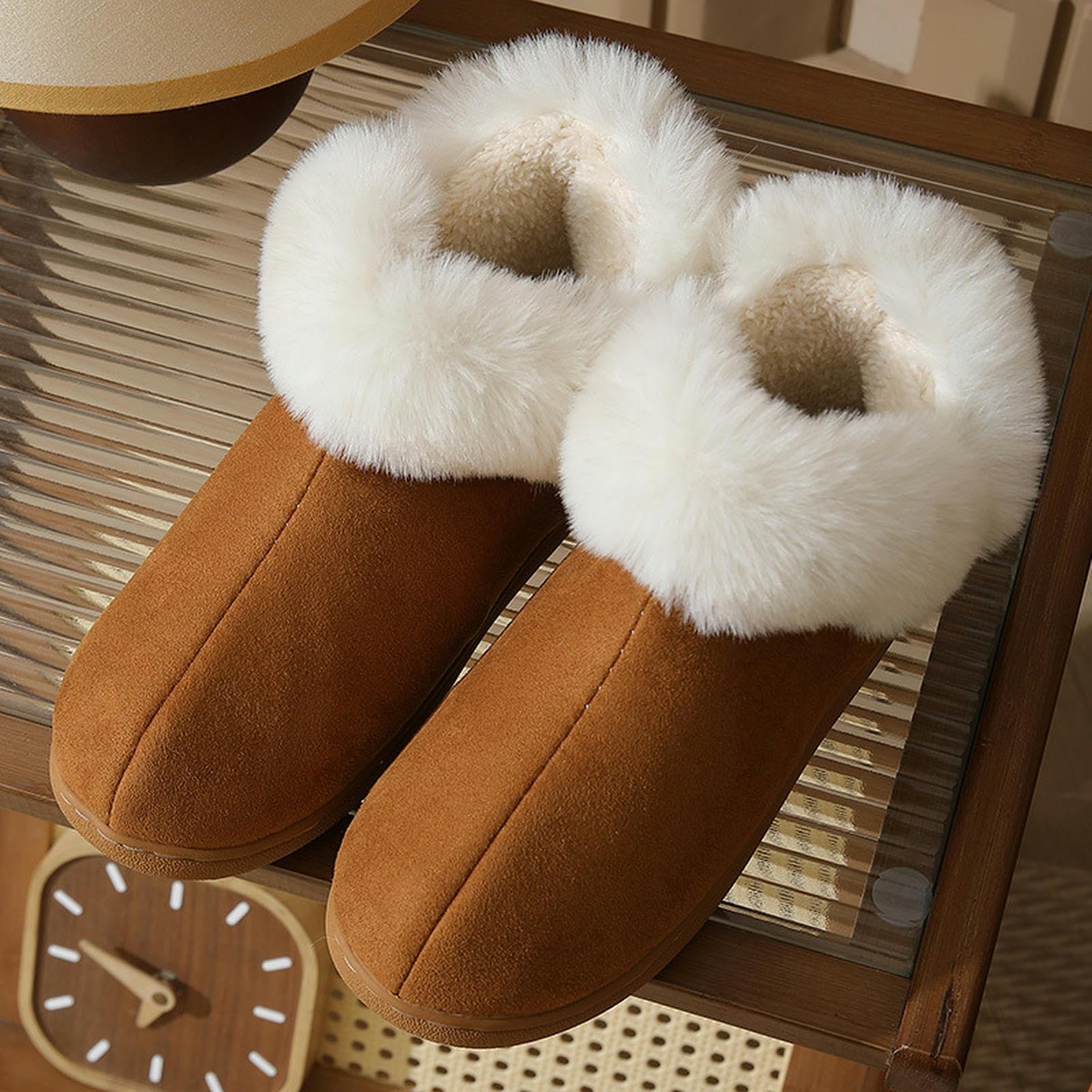 Pantofole Donna Pantofole da Uomo con Tacchi per Calore Invernale, Suola Spessa, Velluto E Scarpe di Cotone per Tutta La Partita per Donne-rosa-38-39 Adatto