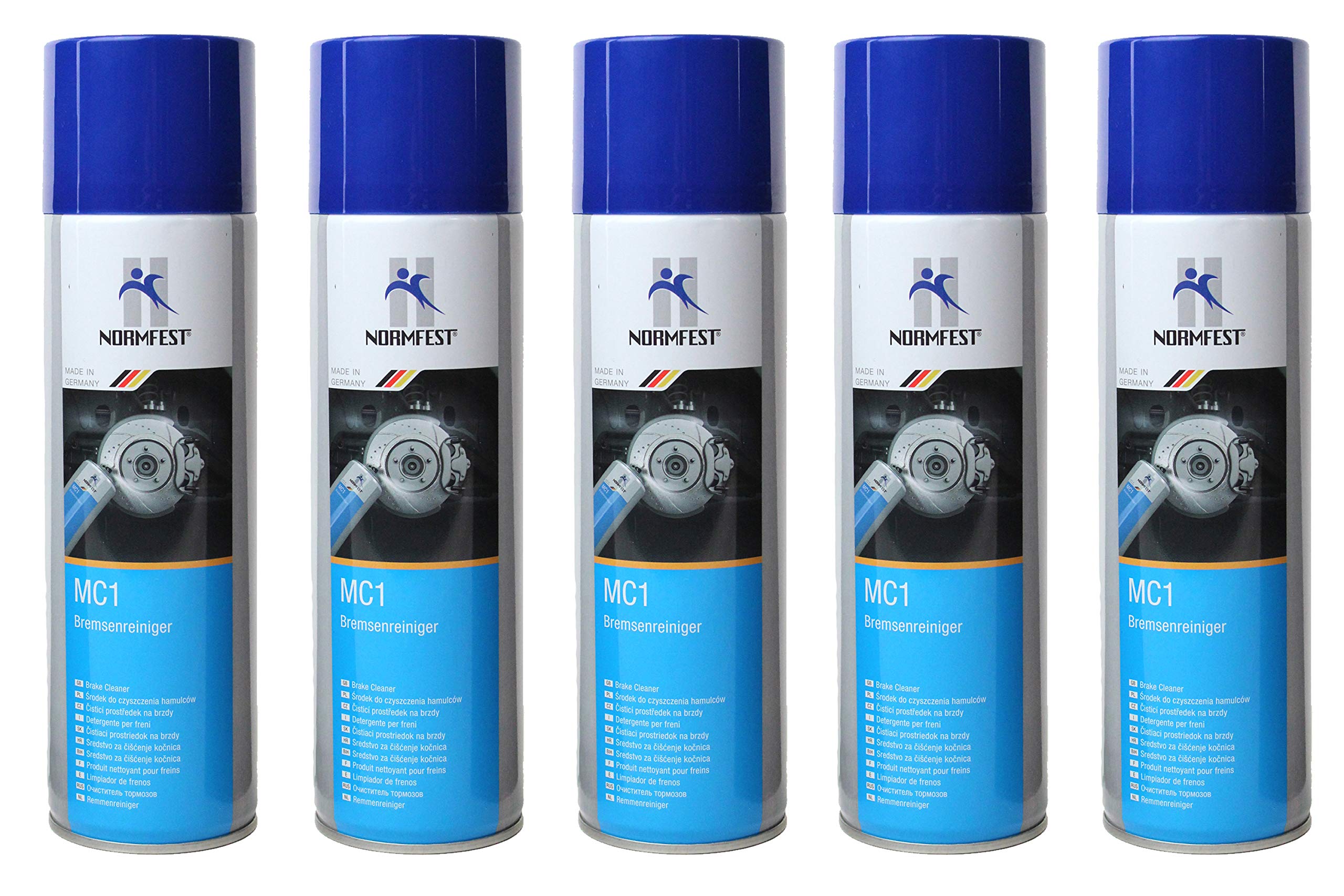 5x Normfest MC1 Bremsenreiniger Spray Entfetter Aerosol Inhalt je 500ml, gesamt 2500 ml)
