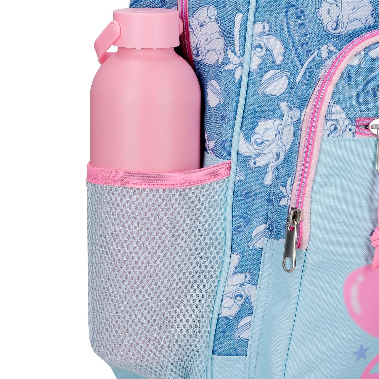 Disney Joumma Stitch Hearts Zaino Scolastico Doppio Scomparto 15.6" Blu 32x44x17 cm Poliestere 23.94L
