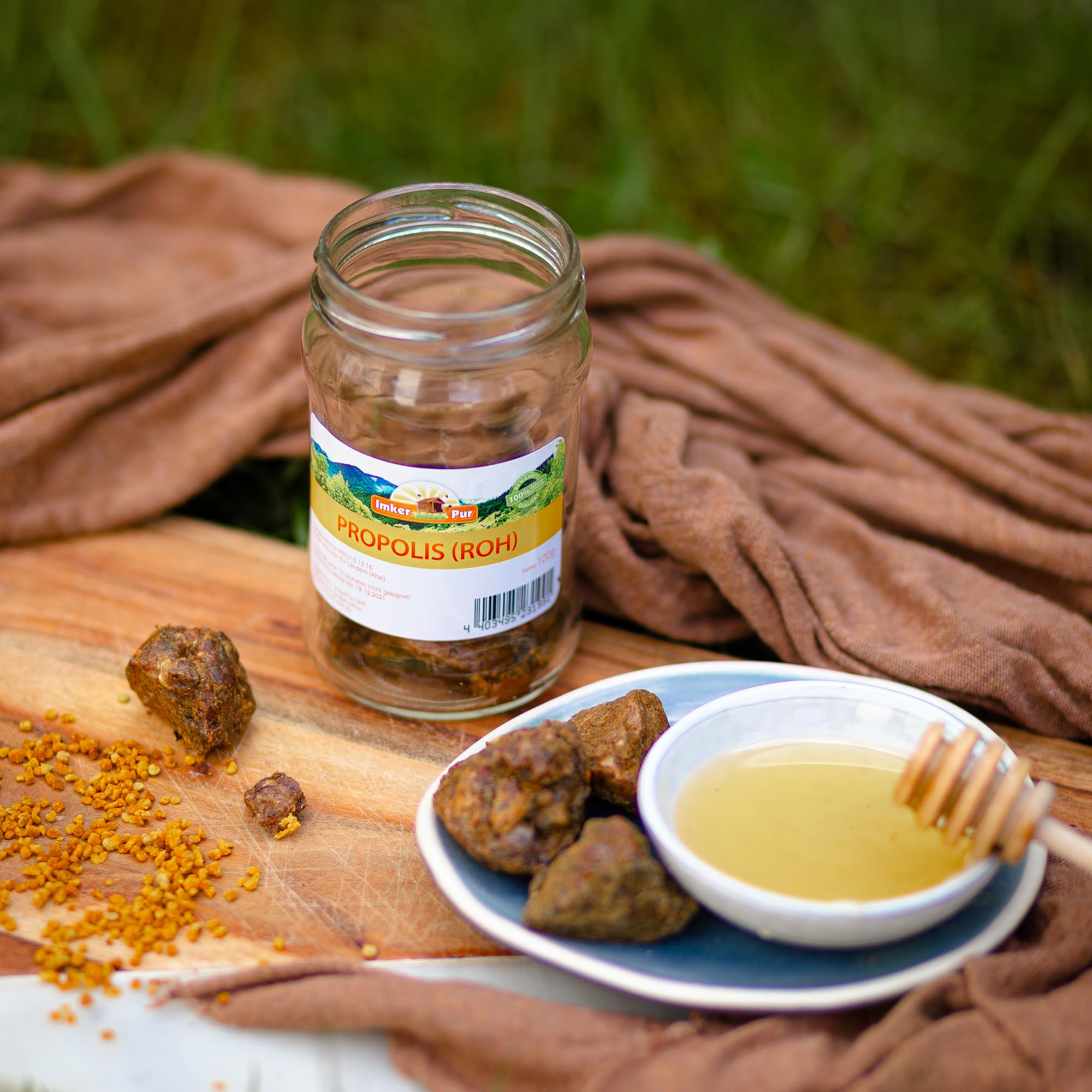 Propolis von ImkerPur, 100g, antibakteriell, rückstandsfrei, direkt vom Bienenstand (Propolis roh (in Stücken))