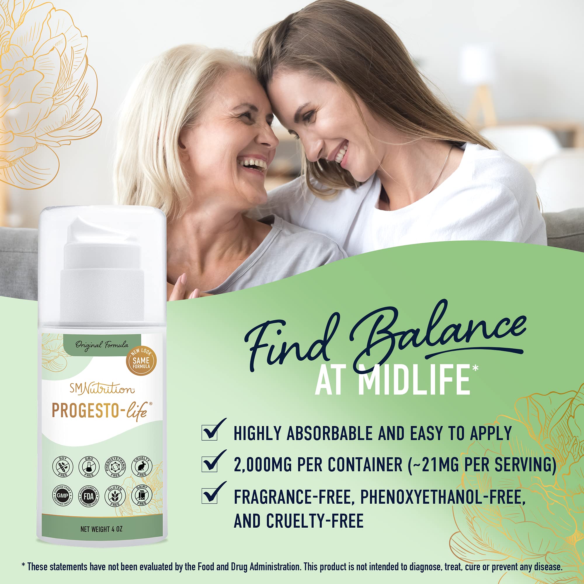 Progesterone Cream 2000mg USP Micronized Progesterone 4oz Pump (96