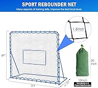 Vista 3 de Red de rebote de fútbol, entrenamiento de fútbol de ángulo de conmutación rápida para control, práctica de pases, fácil configuración, regalos