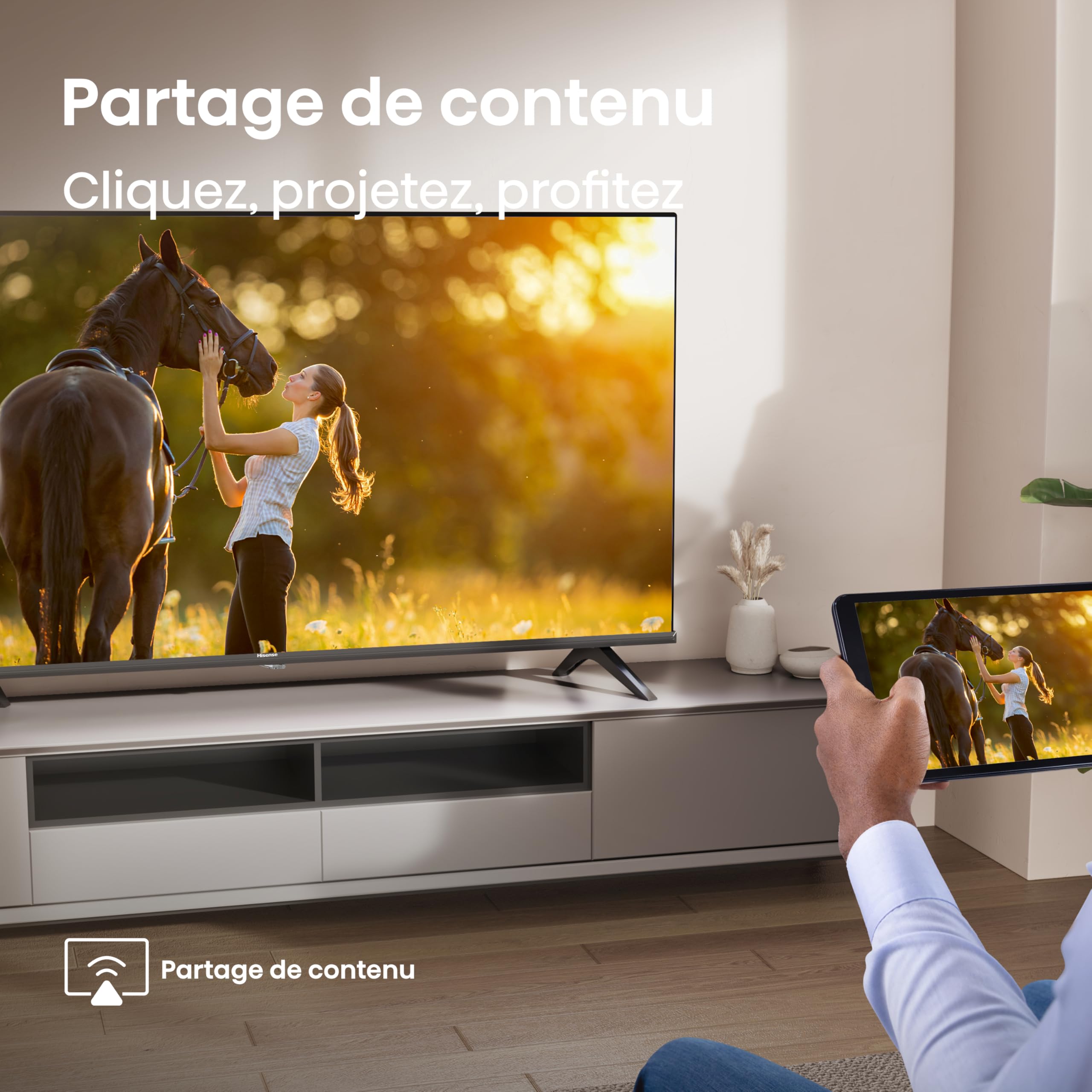 Hisense Téléviseur connecté 32 Pouces 32A4Q - Full HD 60Hz, Mode Sport IA, Dolby Audio, VIDAA OS avec Youtube, Netflix, Canal +(Modele 2025)