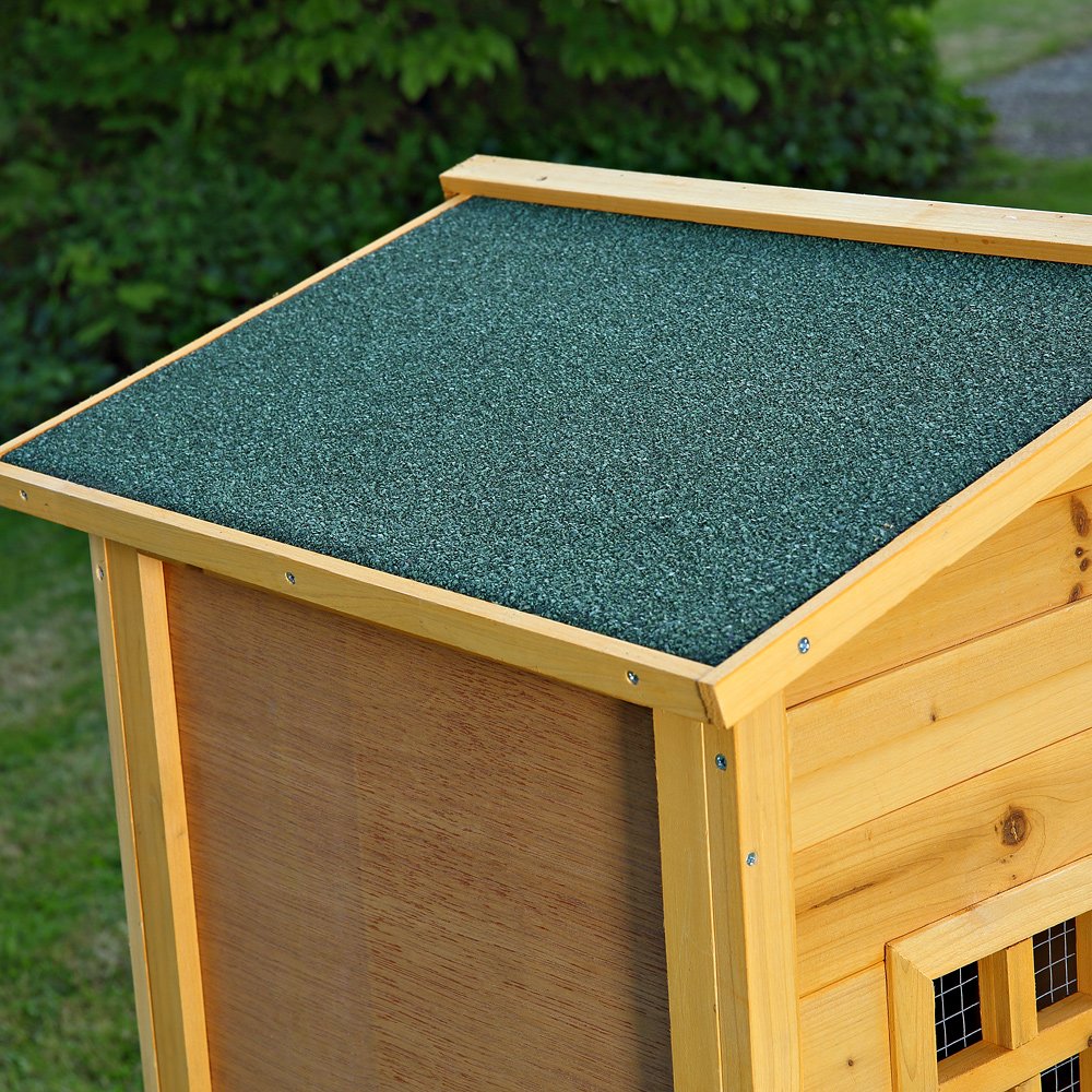 Melko Hasenstall Kaninchenstall XXL mit Freilaufgehege 140x115x60 cm Holz