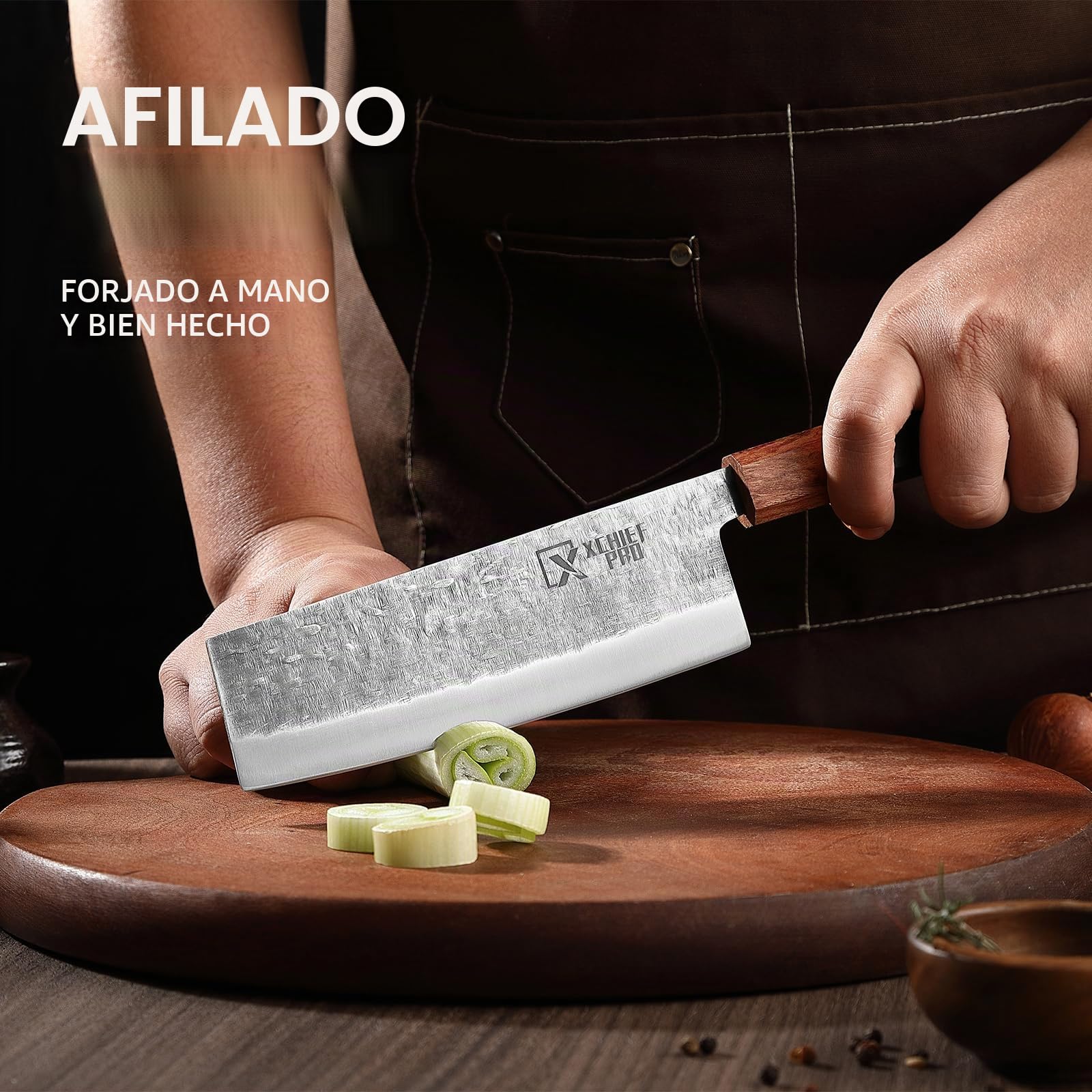Juego de 4 cuchillos de cocina japoneses de acero al carbono | Juego de cuchillos de cocina que incluye cuchillo Kiritsuke/Gyutou/Santoku/Nakiri, con tijeras para aves/bolsa de transporte