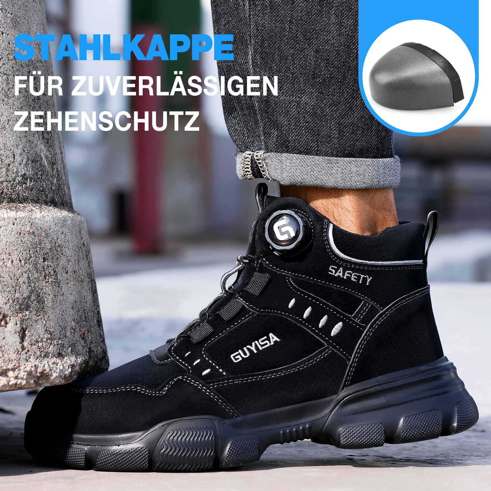 LAoutun Zapatos de seguridad para hombre, botas de trabajo, zapatos de trabajo, zapatos de trabajo, ligeros, zapatos de trabajo y de trabajo, cordones de cierre rápido, tallas 38-50 EU