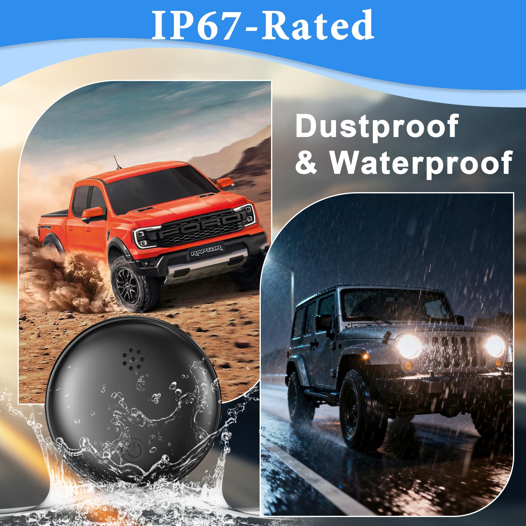 Traceur GPS Voiture, Smart Traceur Tag Magnétique Compatible avec Android et iOS, Tracker GPS Voiture sans Abonnement sans SIM, Positionnement Global en Temps Réel Traceur Tag GPS pour Auto (Noir)