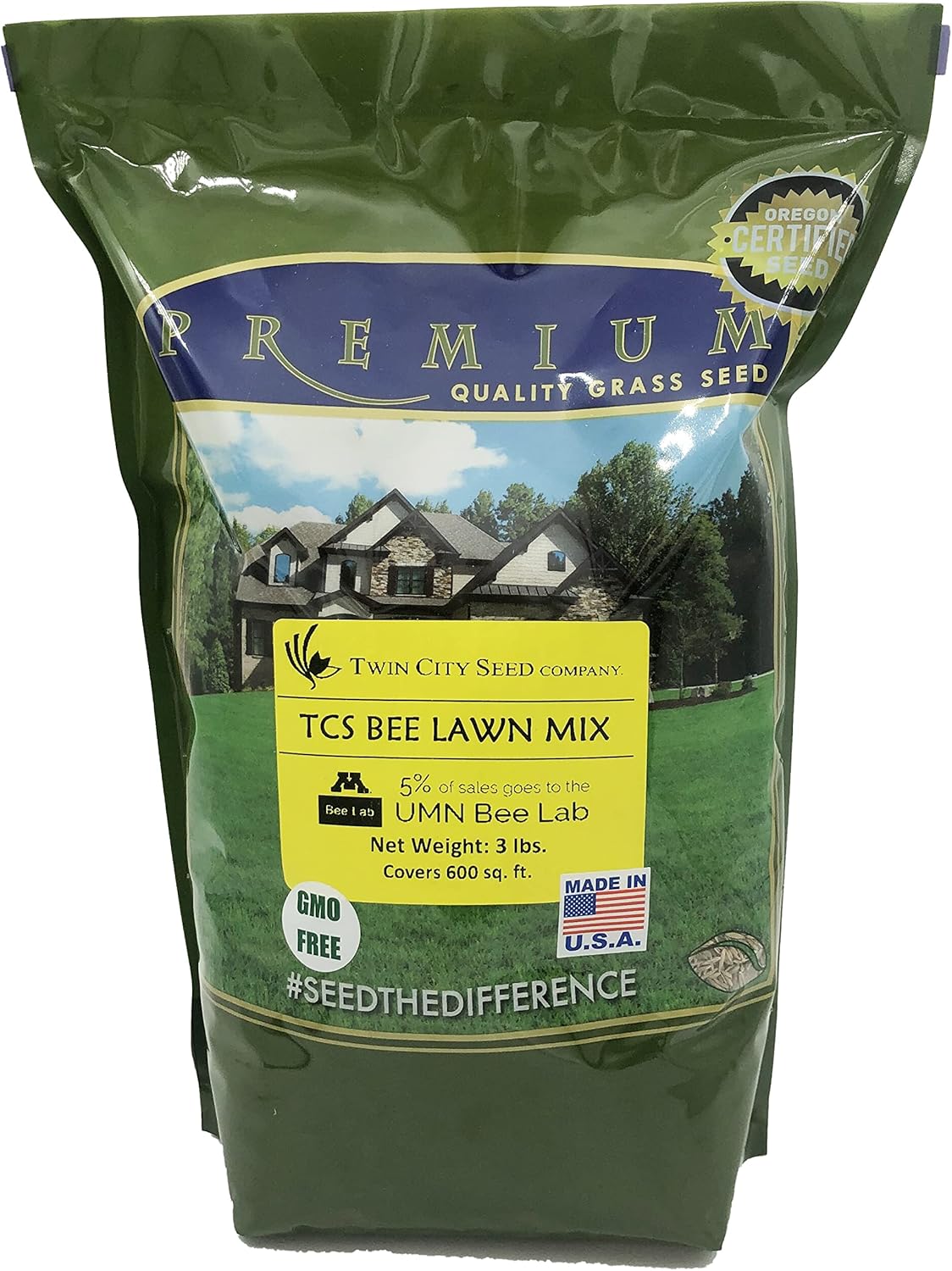 Twin City Seed Co. Bee Lawn Mix, Grass & Flower Mixture, 3 lb Bag