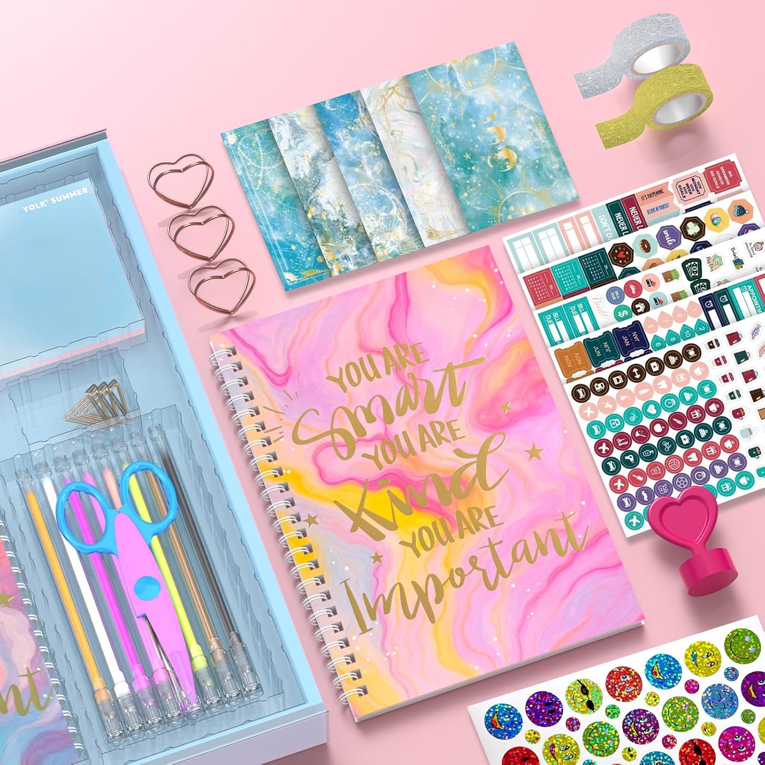 2-Pack DIY Journal Kit for Girls Ages 8-14,DIY Journal Set Stationary Birthday Gifts Ideas for Girls,Art Crafts for Tween Kid Scrapbook & Diary Supplies Set - Image 6