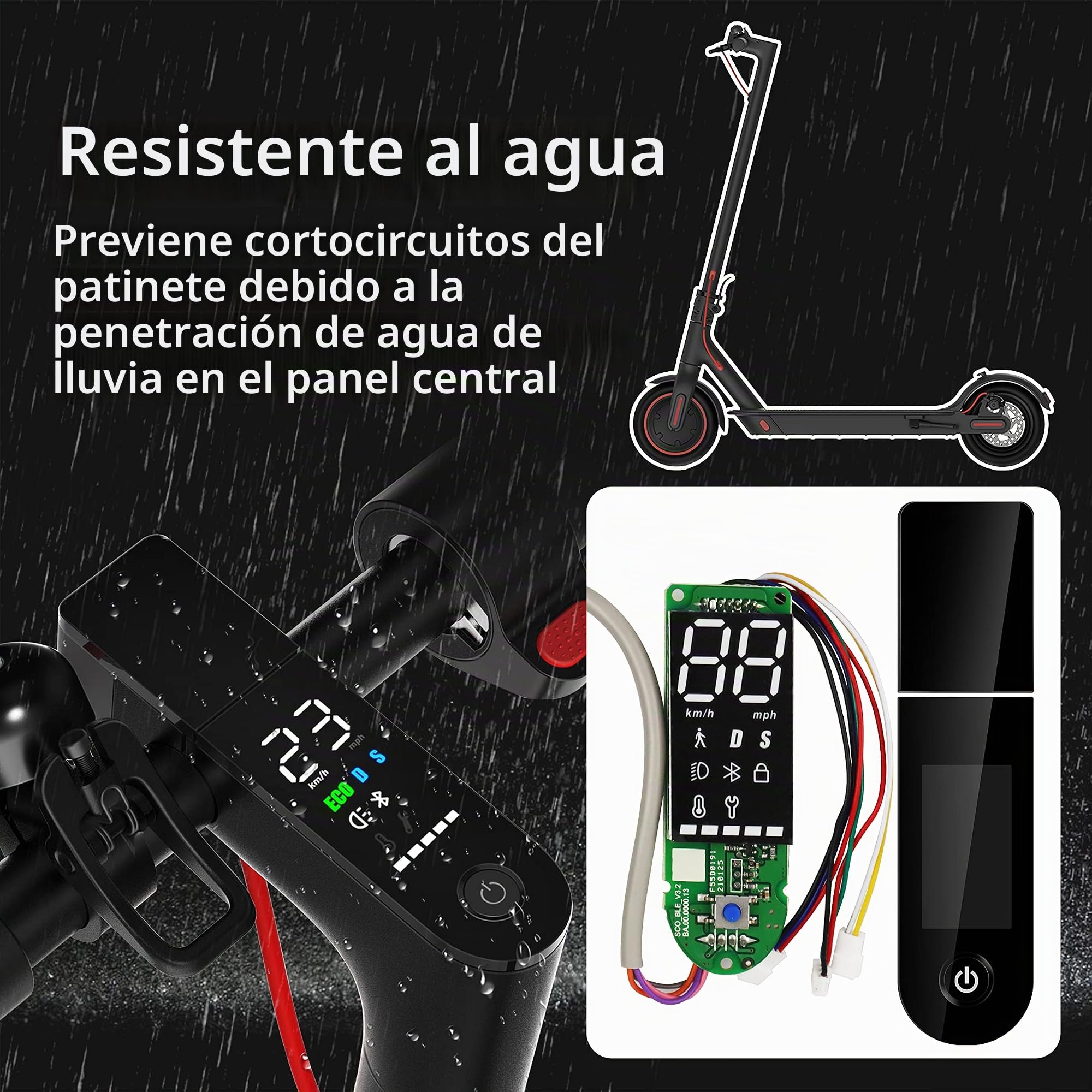 Compatible con Xiaomi M365Pro Pro2 Salpicadero Scooter con Bluetooth V2.0 Universal