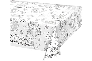 Gatherfun Disposable Thanksgiving Color-in Paper Tablecloth