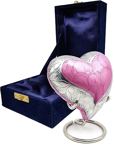 Miniatura 7 de Urna de recuerdo de corazón rosa, mini urna de ceniza, pequeña urna de cremación hecha a mano para cenizas, homenaje a tu ser querido, perfecta para
