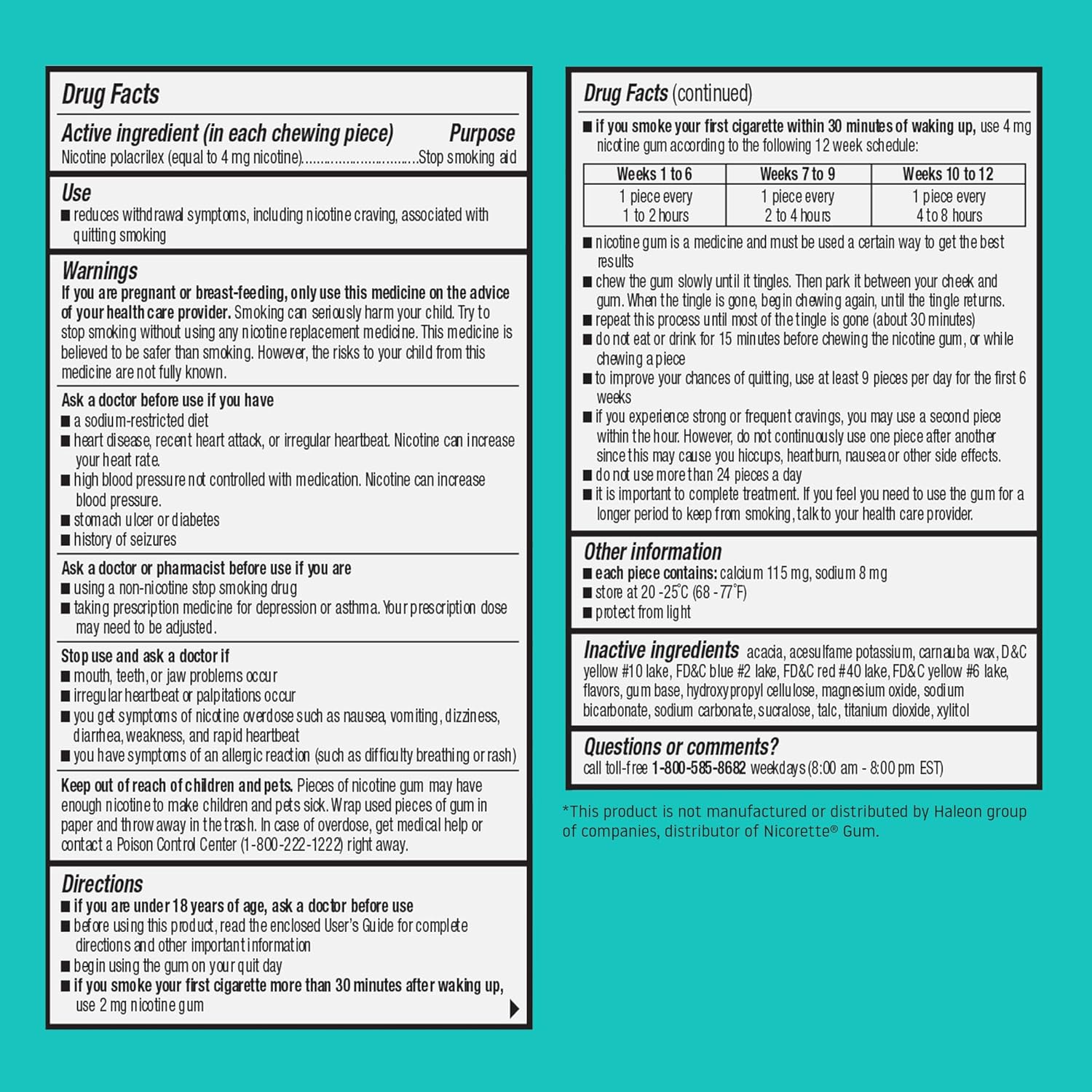 Habitrol Nicotine Gum - 4 mg, Fruit Flavor, 80 Count - Reduces Cravings & Helps Quit Smoking