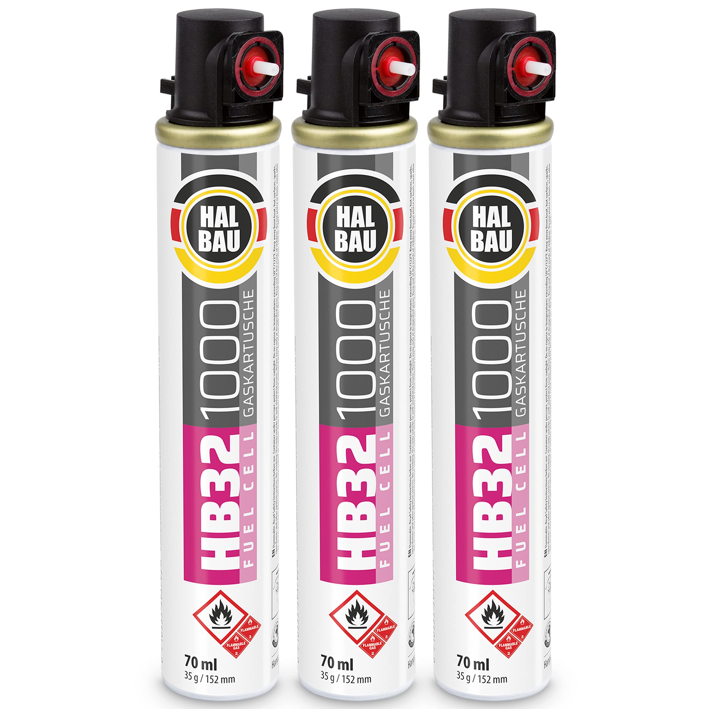 3 cartuchos de gas de 152 mm, gas de repuesto para aparatos de gas Fuel Cell, combustible para clavadora de gas HB32