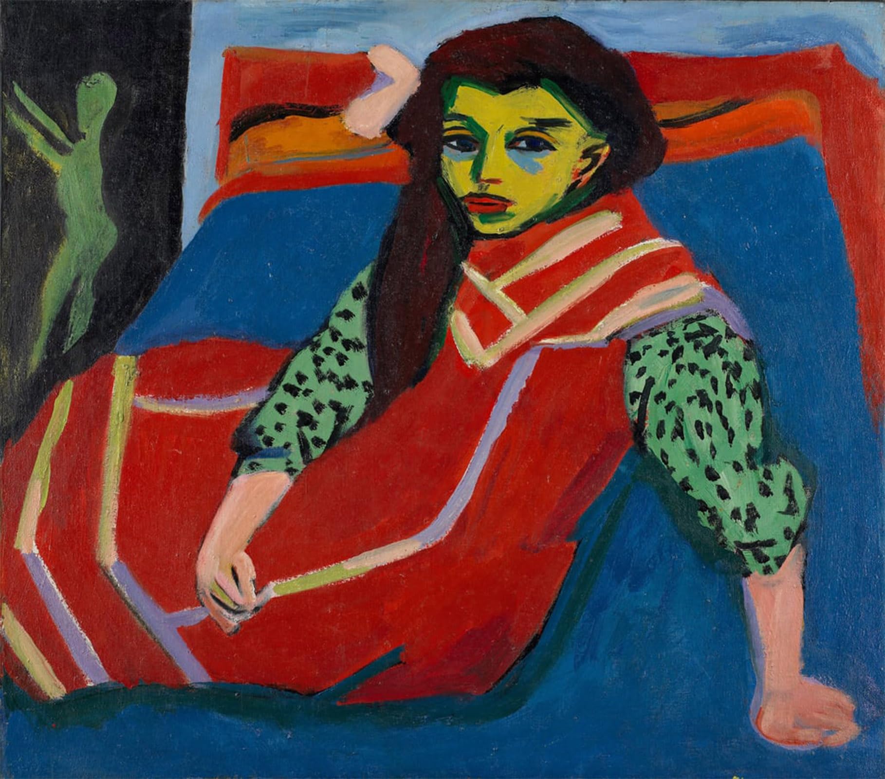 HRJUBWREE Vintage Poster Photo Wall Print Mural Artwork Singer on Piano by Ernst Ludwig Kirchner Art Prints Painting for Office Decor 60x90cm