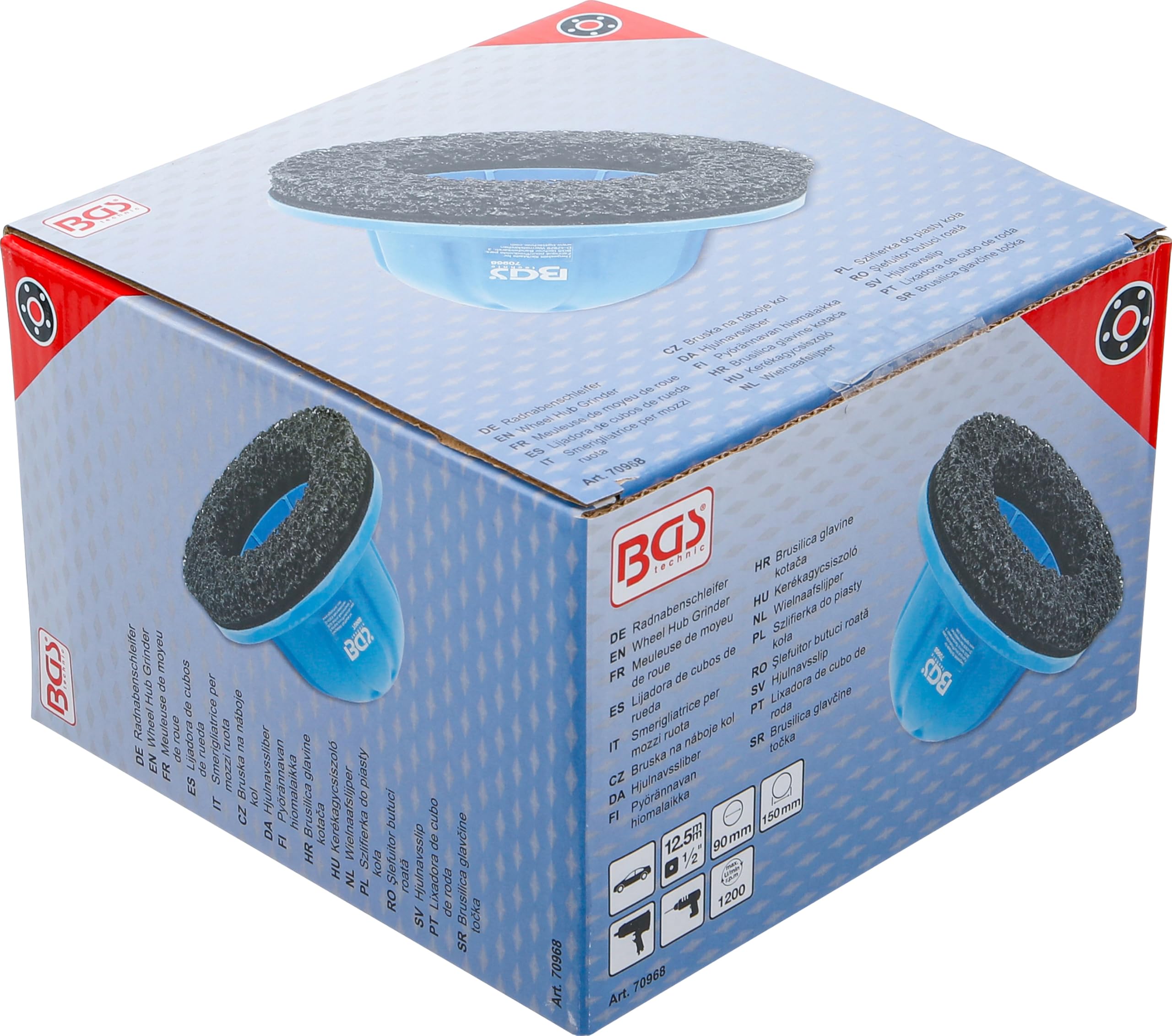 BGS 70968 | Smerigliatrice per mozzi ruota | versione in plastica | Ø interno 90 mm