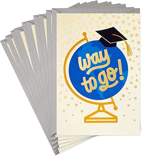 Hallmark Paquete de 10 tarjetas de graduaciĂłn con sobres (Way to Go) Hallmark Paquete de 10 tarjetas de graduaciĂłn con sobres (Way to Go)