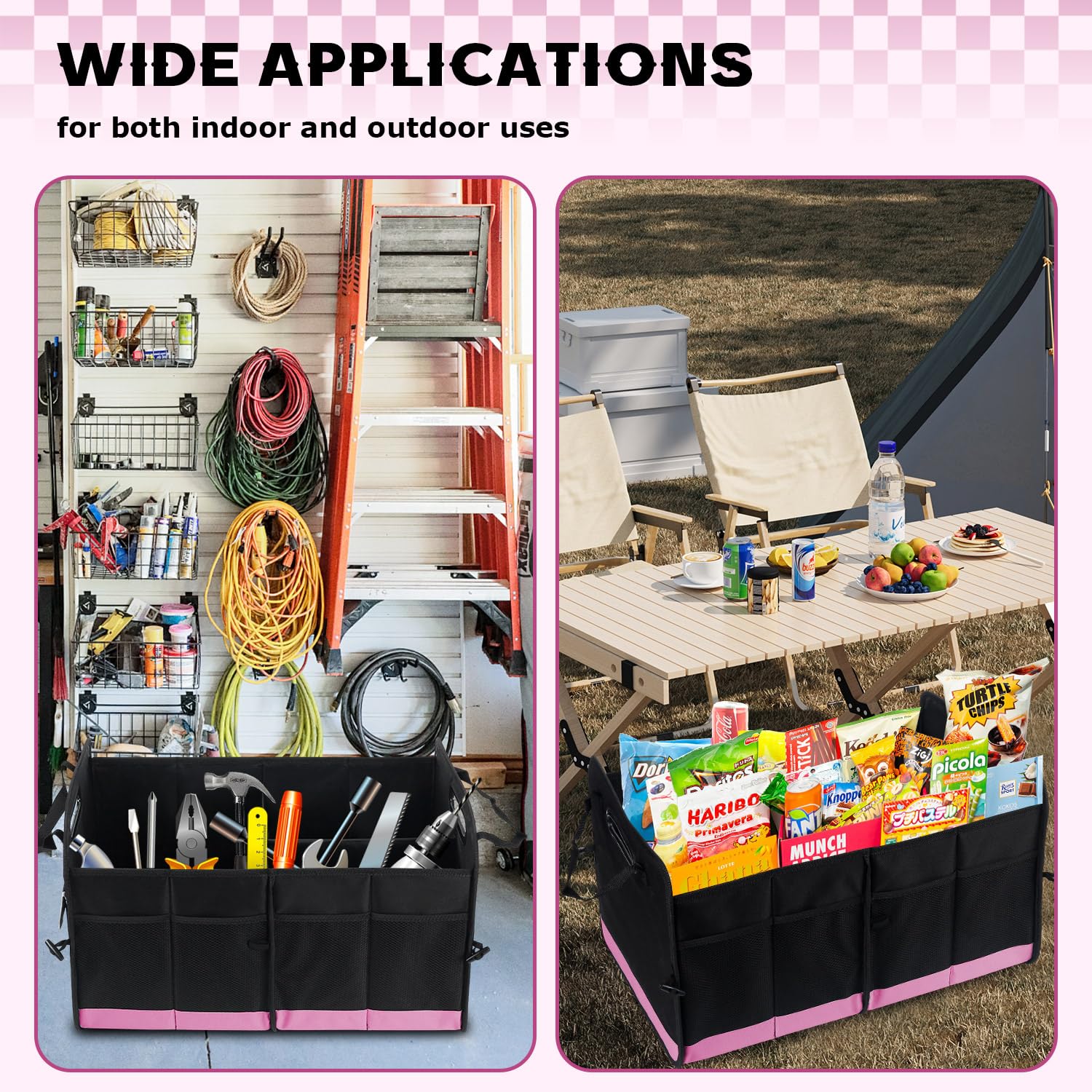 Car Trunk Organizer 72L Large Capacity Waterproof Auto Storage Organizer with Non-Slip Bottom Strips Collapsible Cargo Organizer for — view 5