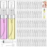 60PCS 5ml Mini Spray Bottle, Portable Clear Plastic Spray Bottle, Empty Fine Mist Refillable Perfume Atomizer, Small Sample Containers for Cleaning, Travel, Essential Oils
