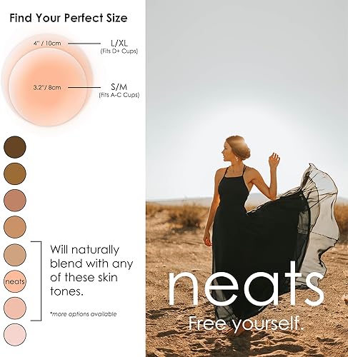 Miniatura 5 de NEATS Cubiertas de pezón para mujer, pastillas adhesivas de silicona hipoalergénicas y reutilizables