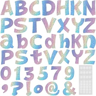 Gueevin 216 Pcs Bulletin Board Letters for Classroom 4 Inch, Holographic