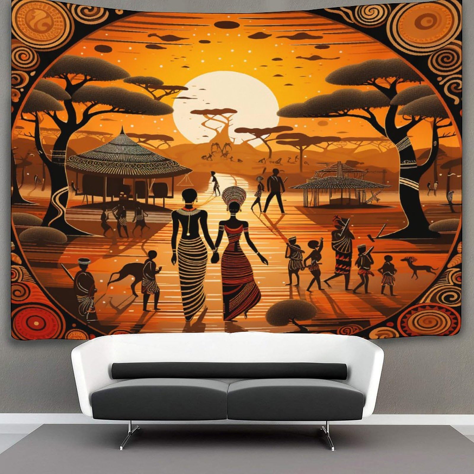 Kaiyun Style-6 African Ethnic Culture Tapestry Tribal Patterns Wall Hanging For Bedroom Home Decor Hd Printing Living Room, Dorm 70Cmx100cm