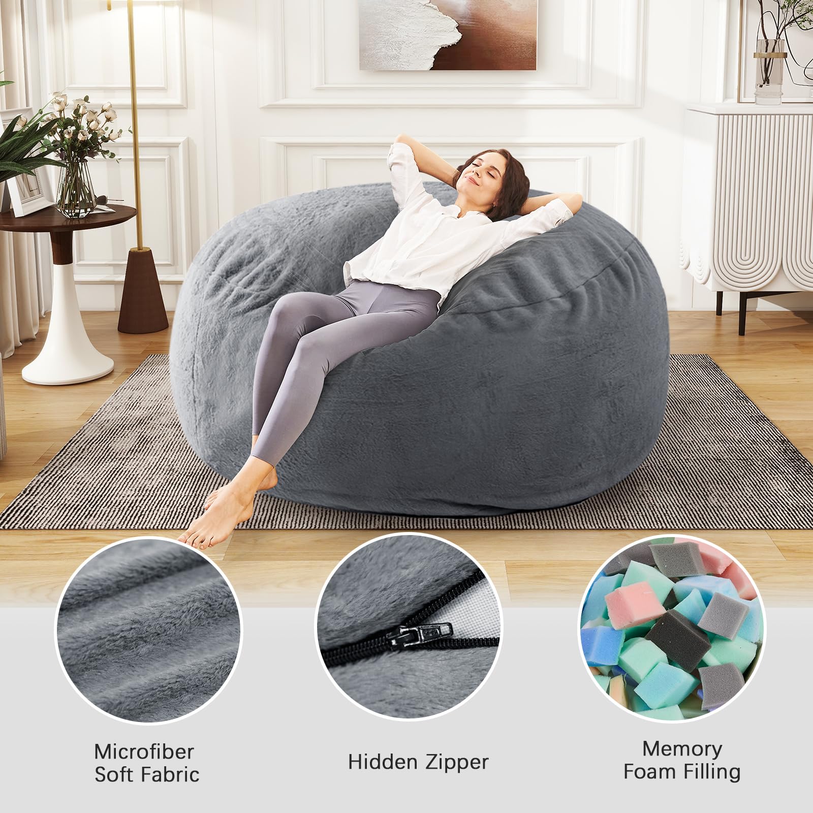 グレー ビーンバッグチェア ファブリック Amazon.co.jp: 大人用ビーンバッグチェア - ジャイアントビーンバッグ