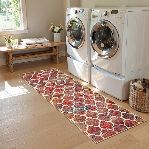 Miniatura 5 de Lahome - Tapete marroquí  (2' x 6'), de lana sintética, antideslizante. Alfombra de suelo para entrada de dormitorios, cuarto de lavado, decoración