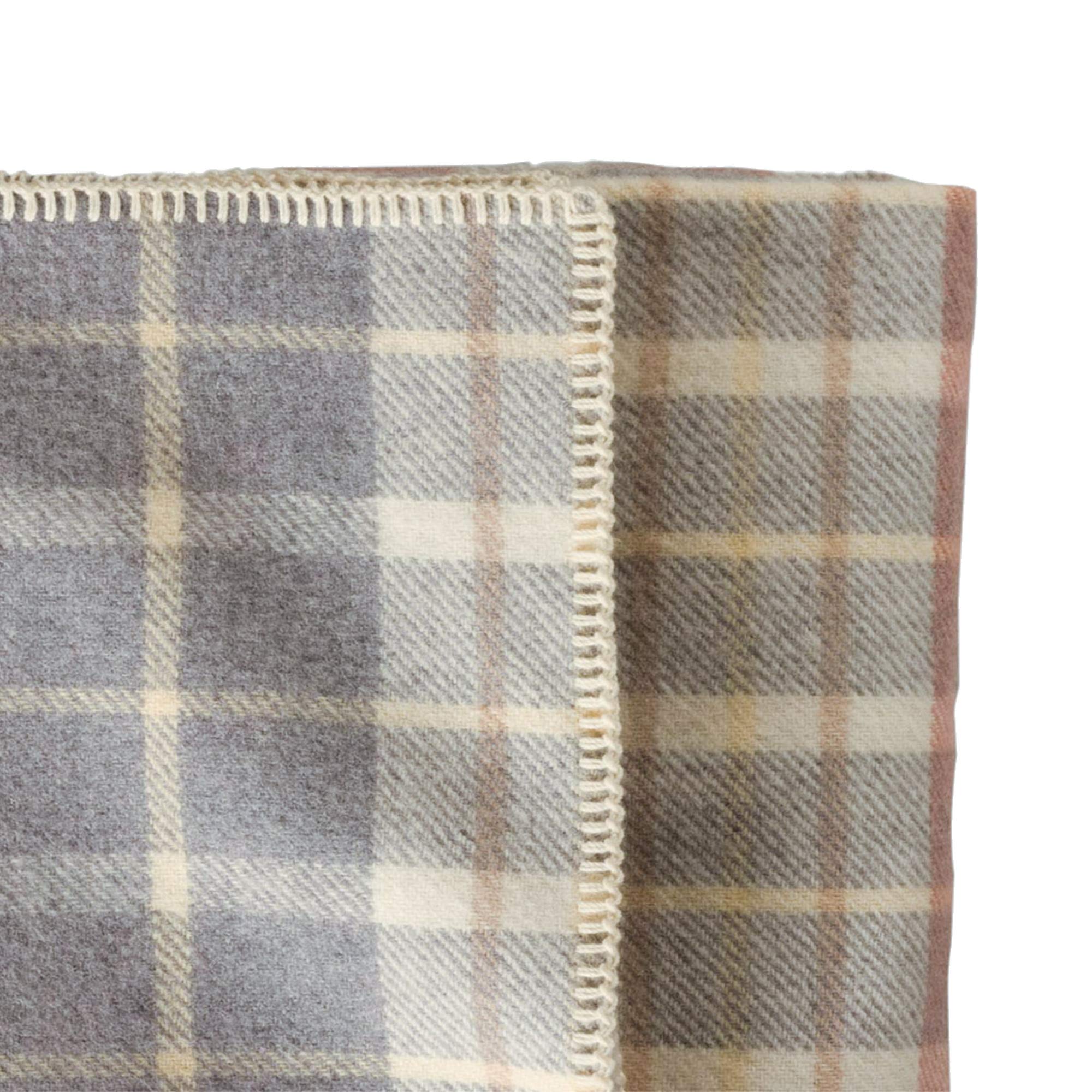 Pendleton Eco Wise Washable Wool Blanket Blush Grey Plaid King