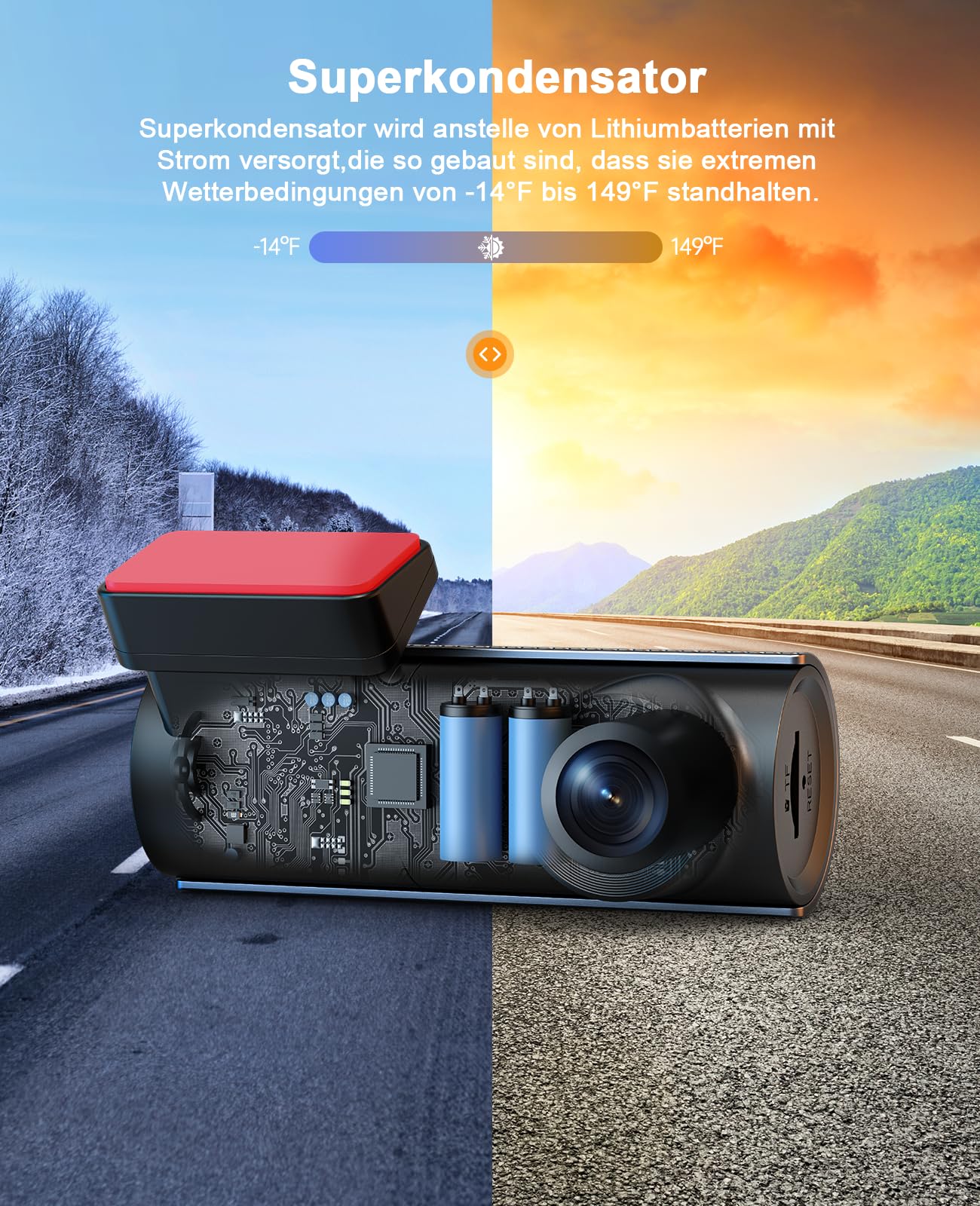 LAMTTO Dashcam anteriore per auto, 4K, con scheda WiFi SD, WDR, visione notturna, sensore G | Mini dash cam 4K UHD con registrazione in loop, grandangolo di 170°