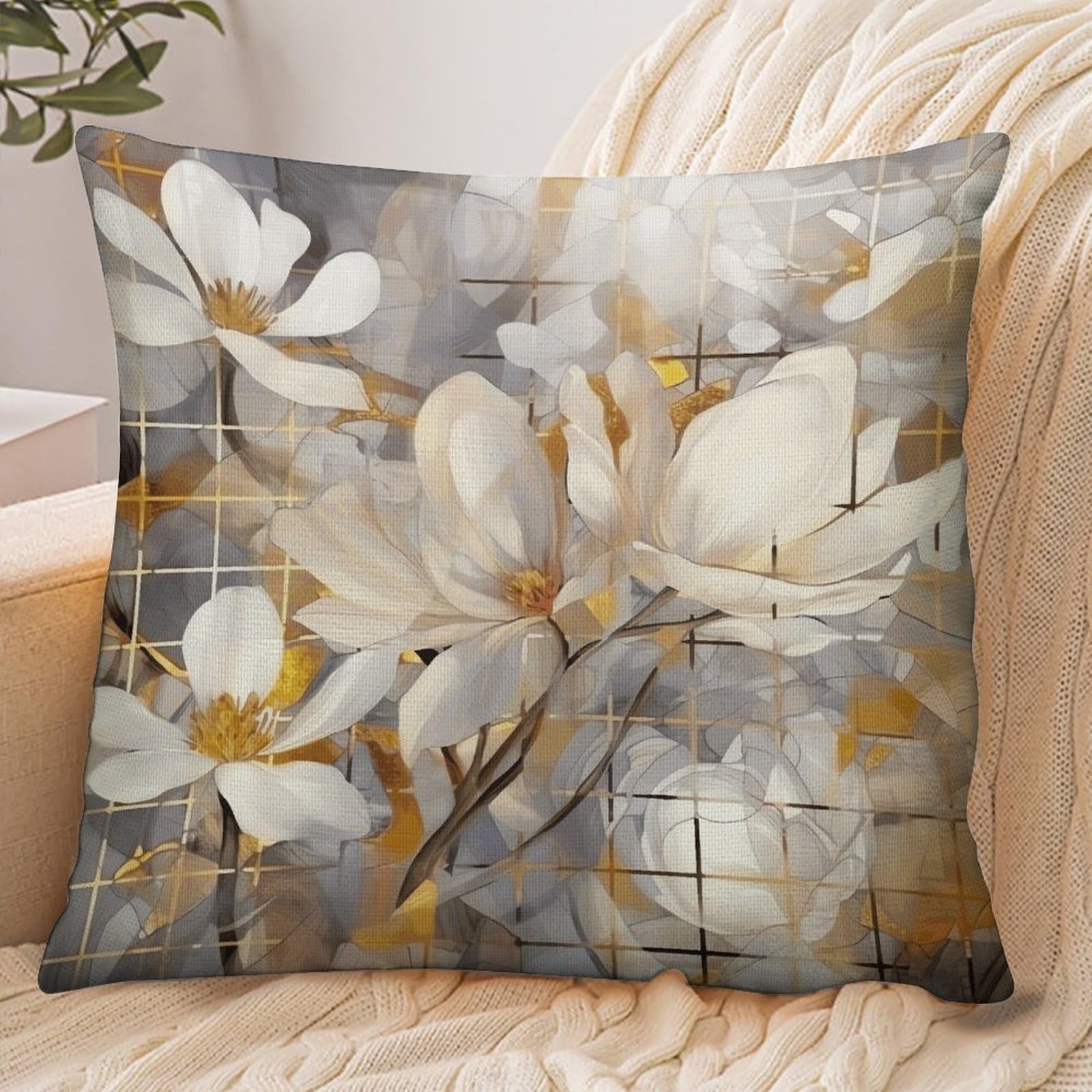Fekiloot Style Gold And Gray Pillowcase Pillow Sham Pillow Case