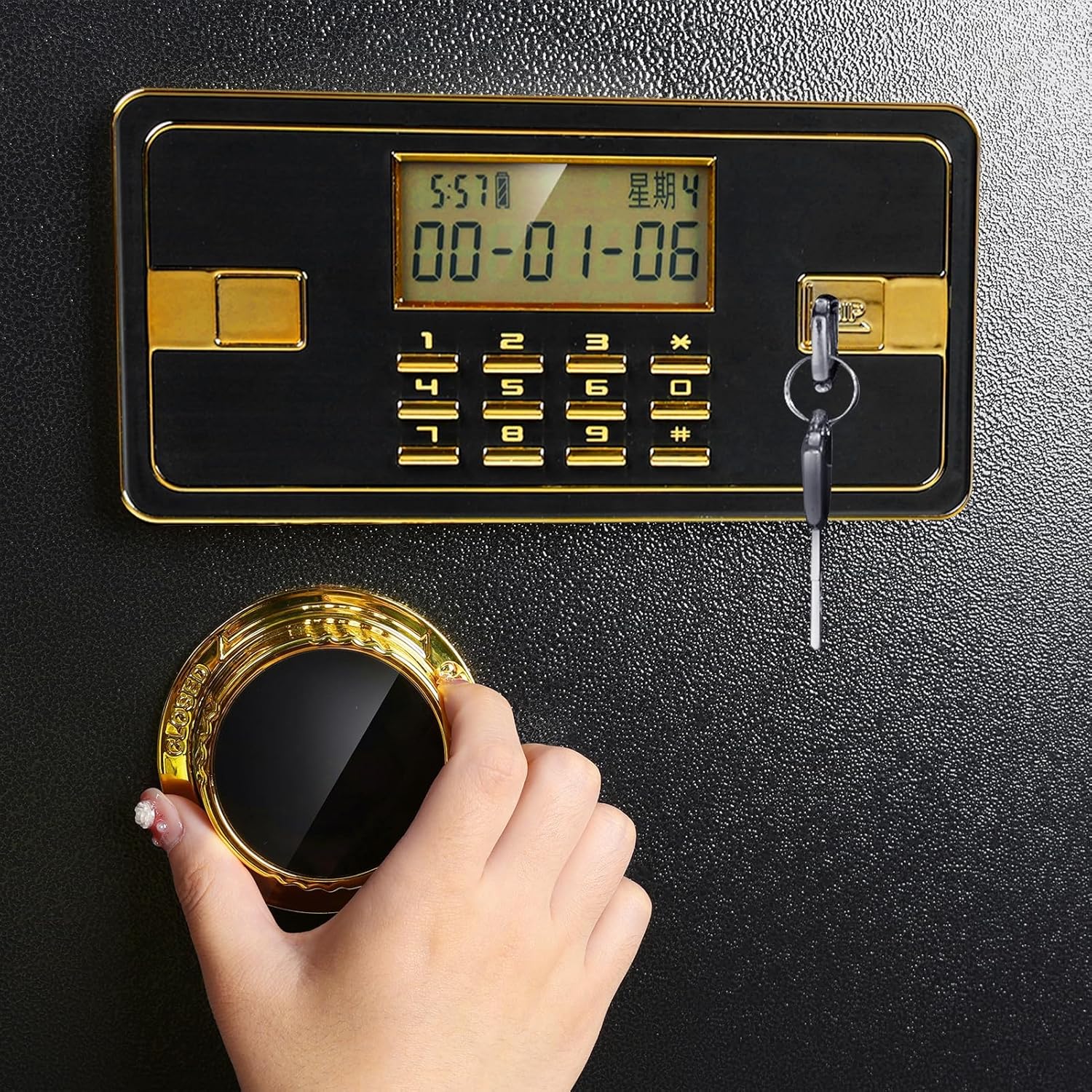 1.3 Ft Large Home Safe, Electronic Combination Lock, Anti-Theft Fireproof Safe, Home Document Safe Deposit Box, Jewelry Deposit Safe Box, Digital Security Home Safe for Documents Money Valua