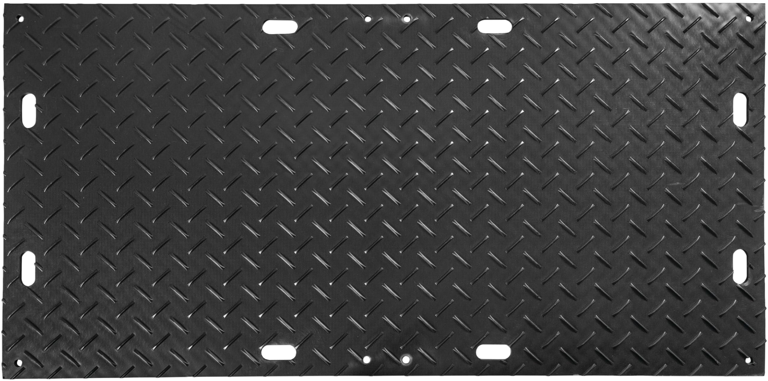 Checkers MambaMAT Flexible Ground Protection Mats for Heavy Equipment, 4' x 8', 95 Ton Load Capacity, Ergonomic Handles, Made from Recycled Material, Black, MM48
