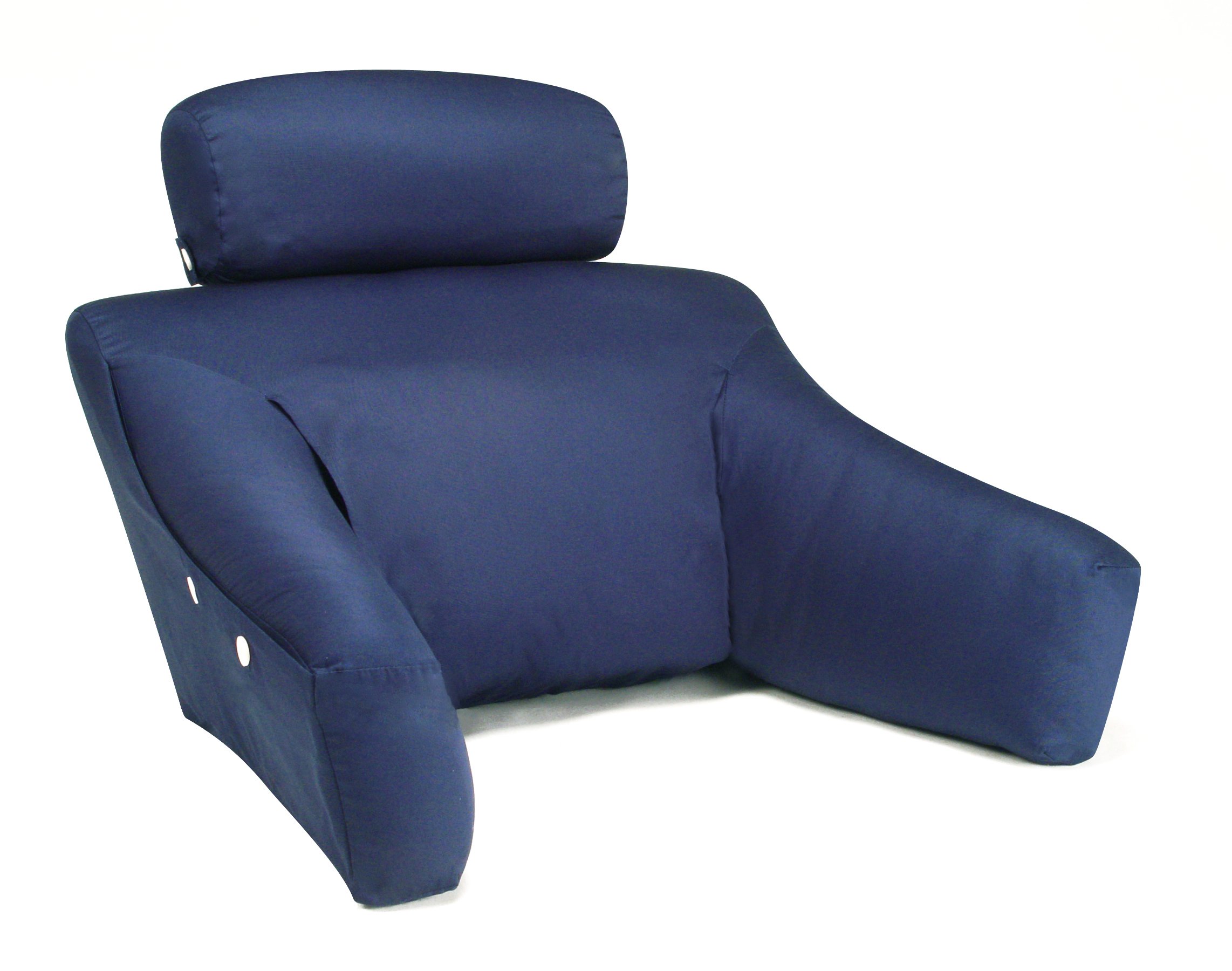 Hypoallergenic (Regular Size, 100% Cotton Cover, Navy Color): The Ultimate Back Wedge, Bed Rest, Back Support, Comfort Reading Pillow