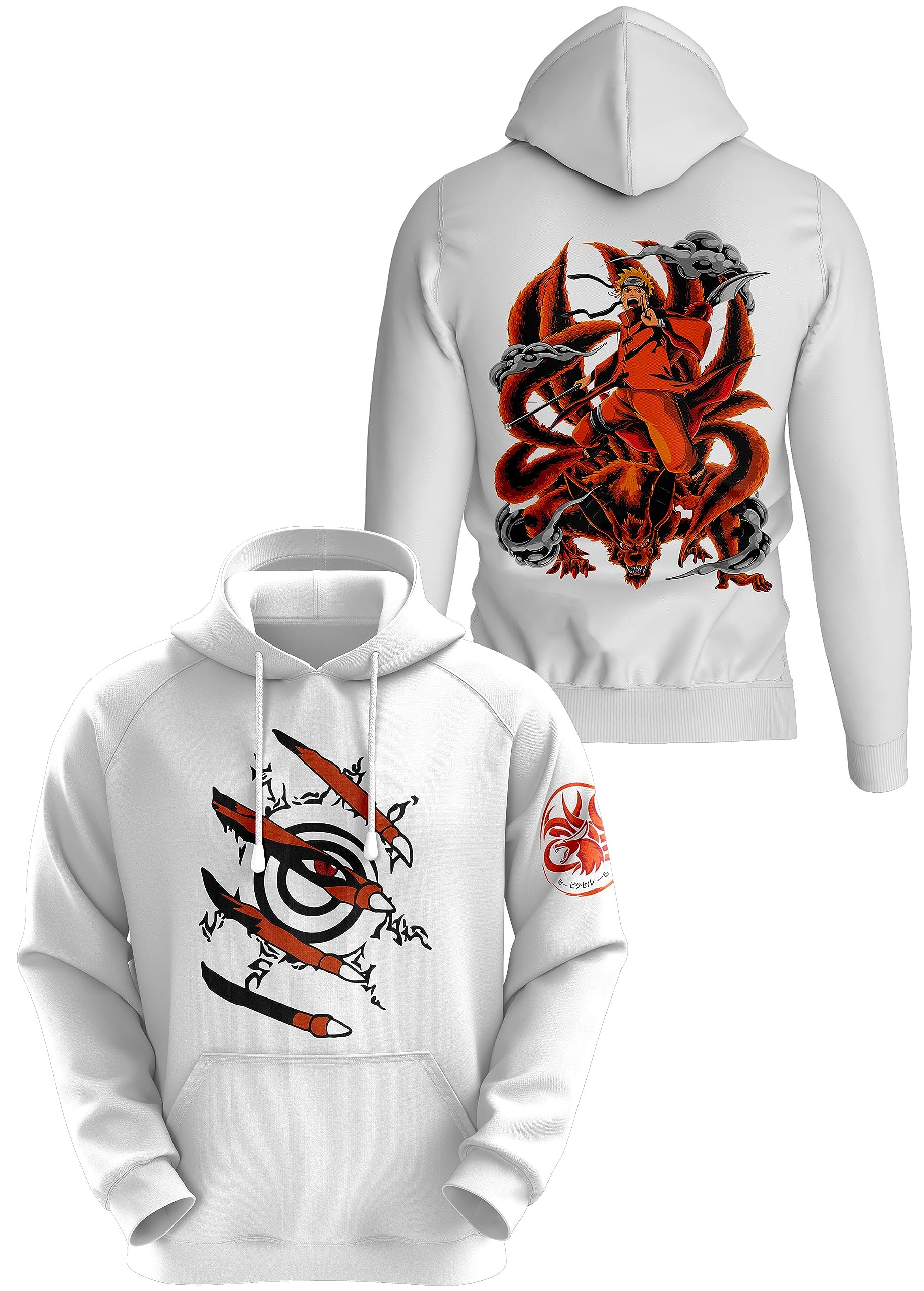 crazymonkNaruto Ninetails Anime Hoodie
