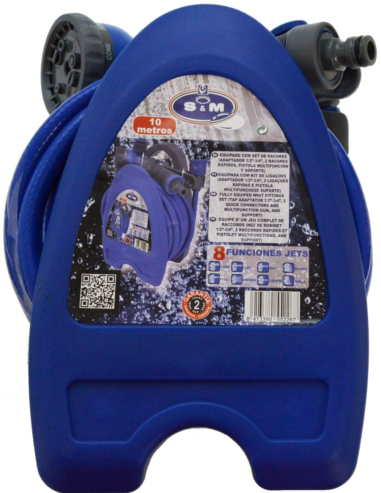 S&M 552267 Kit avec Tuyau, Accessoires et Support, Bleu, 14 x 17 x 27,5 cm