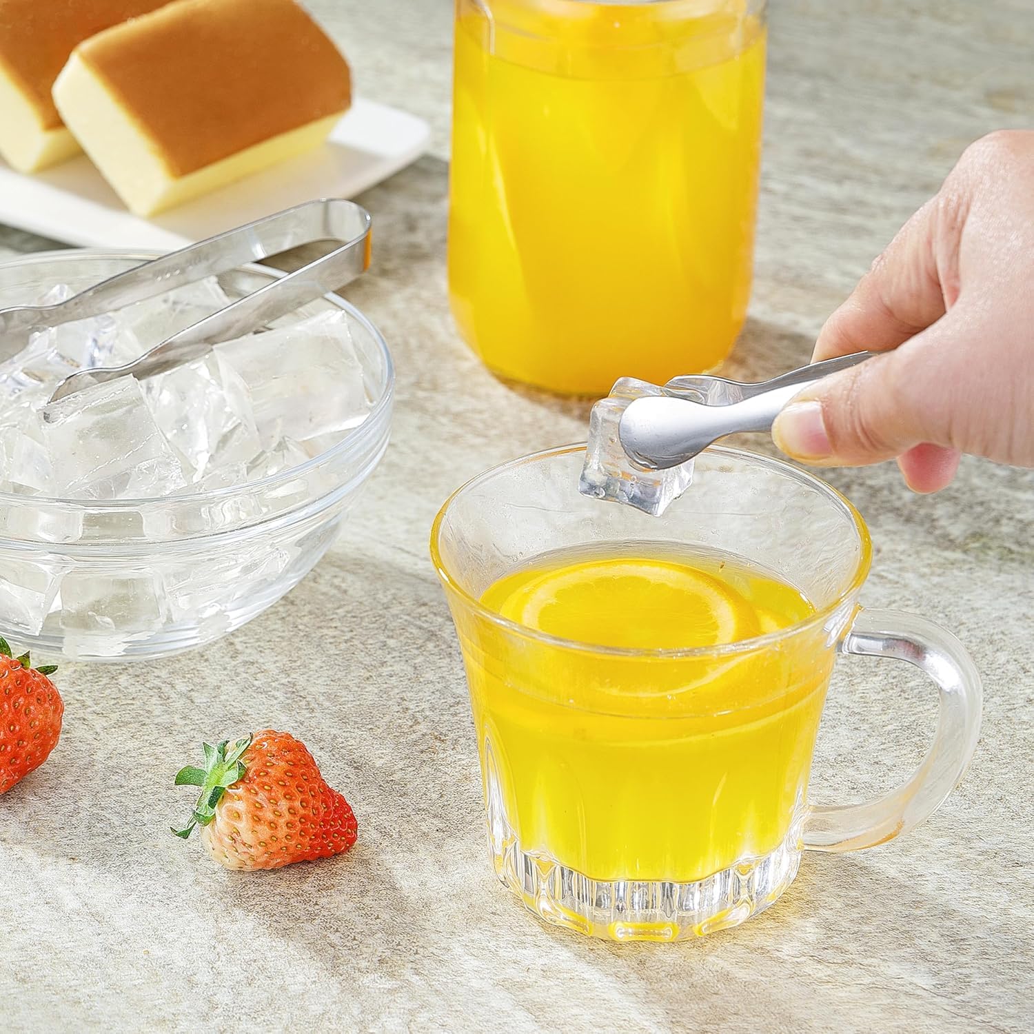 Small Tongs, Kitchen Tongs, 6-Piece Stainless Steel Sugar Tongs Set for Tea Party, Ice Cubes, Appetizers, 10cm Elegant Tableware 3