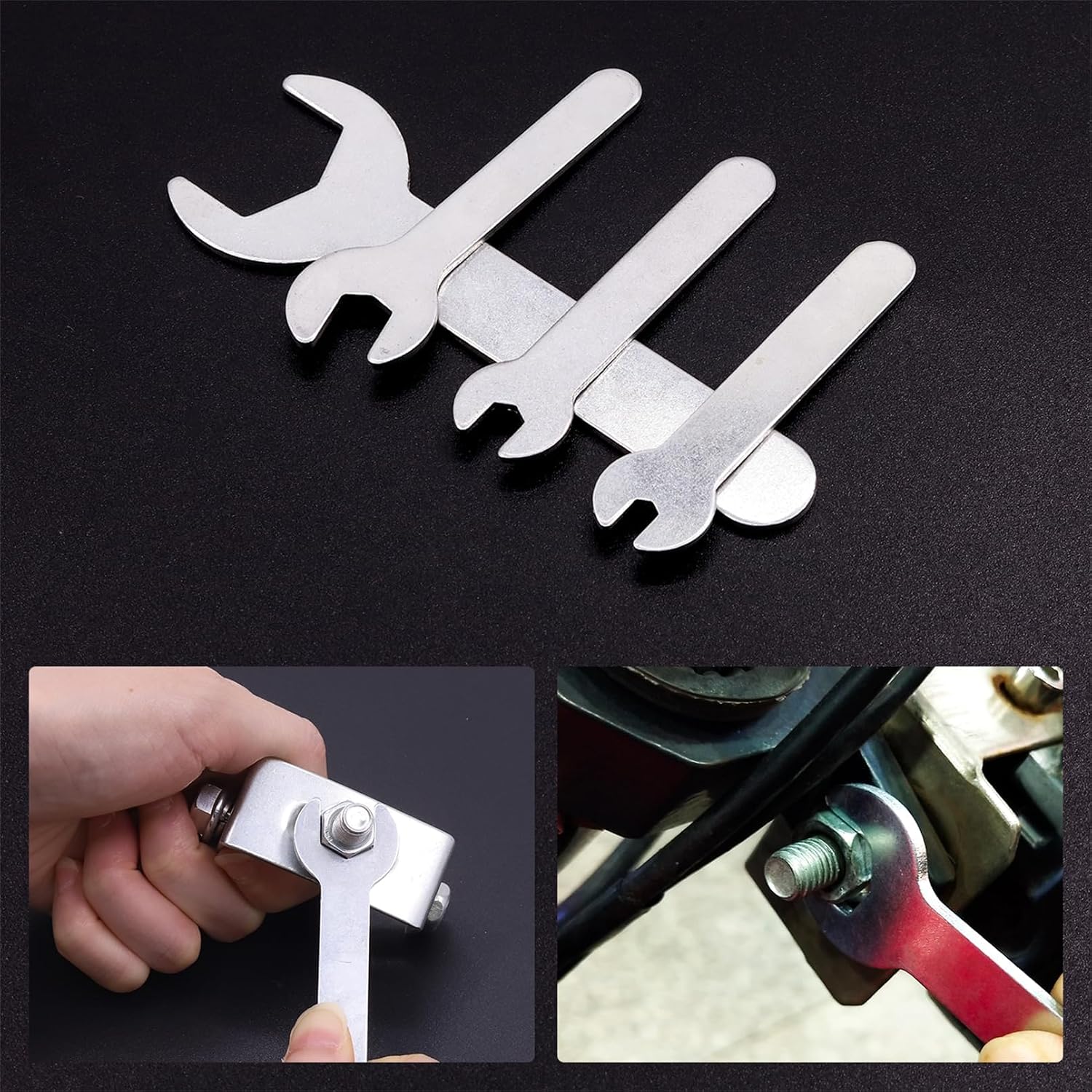 16PCS Single Open Ended Wrench Set Silver Flat Spanner Combination 1.5mm Ultra Thin Repair Tool for Limited Space Conditions