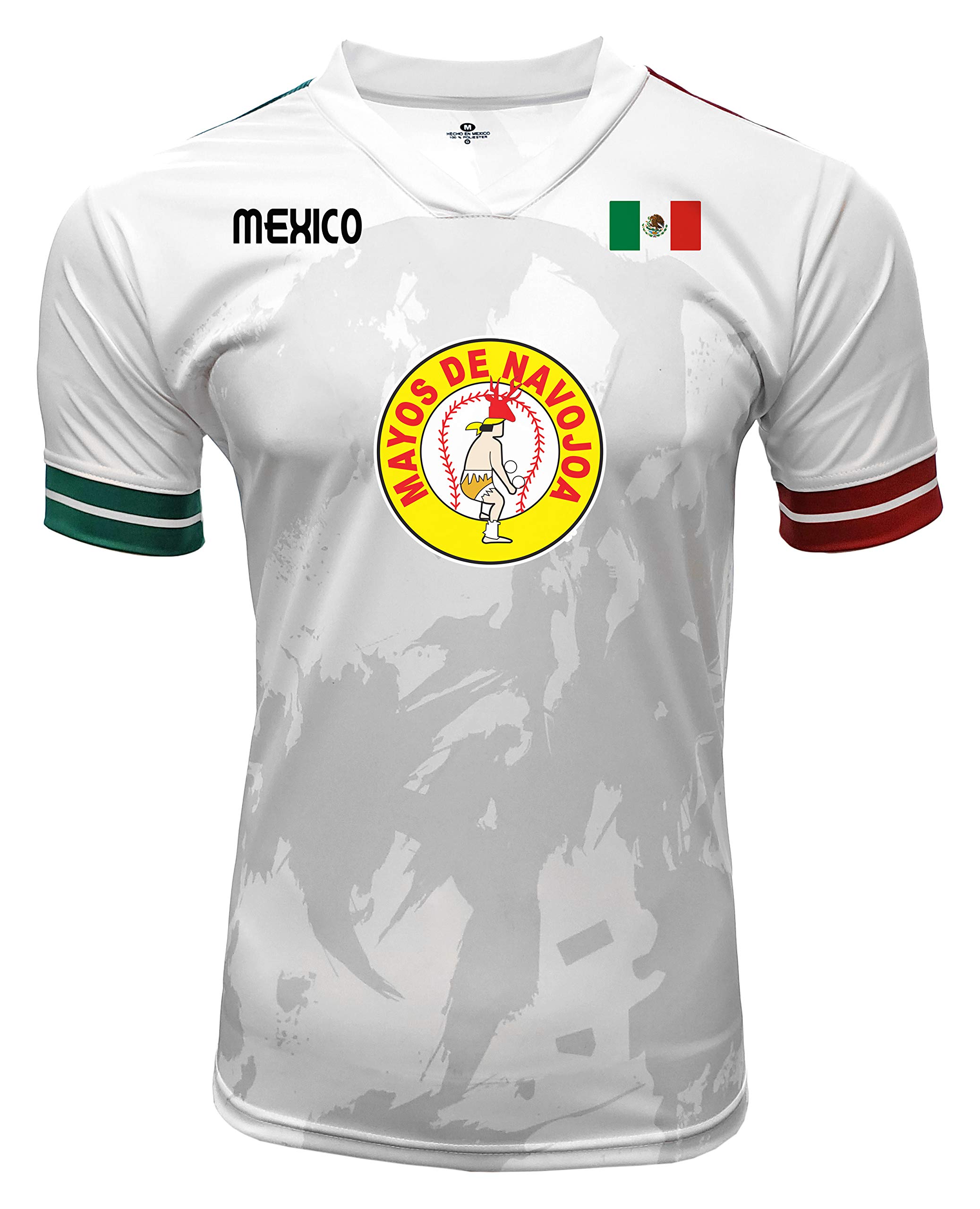 ARZA Jersey Mayos de Navojoa DTF Logo Design Mexico White Short Sleeve for Men (US, Alpha, Large, Regular, Regular, White)