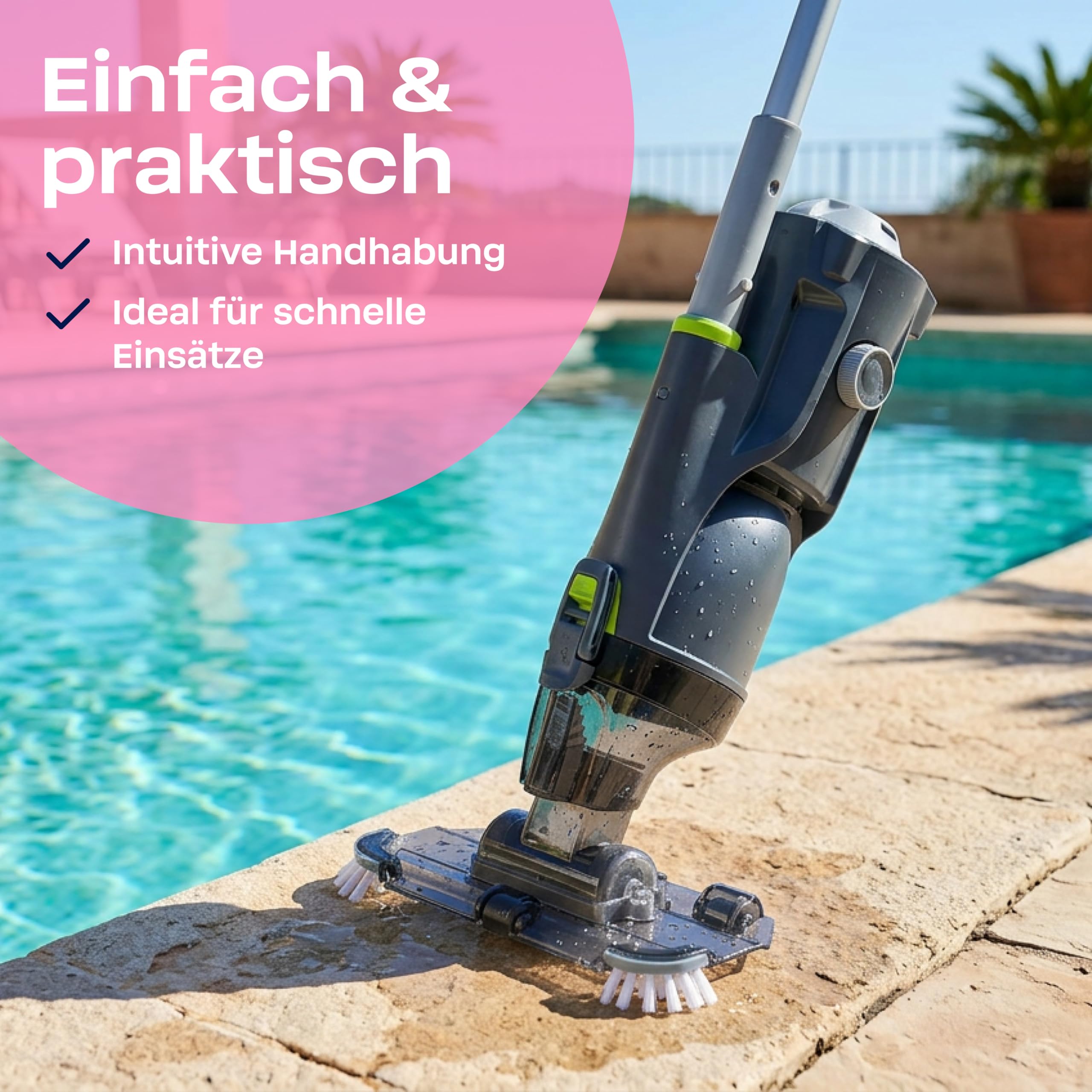 (NEU 2026) BWT Poolsauger Akku ES30, kabelloser Pool Bodensauger | 40min Laufzeit, 4000 mAh, Leistungsstark, für Pools bis 15000l, schnelle & effiziente Reinigung