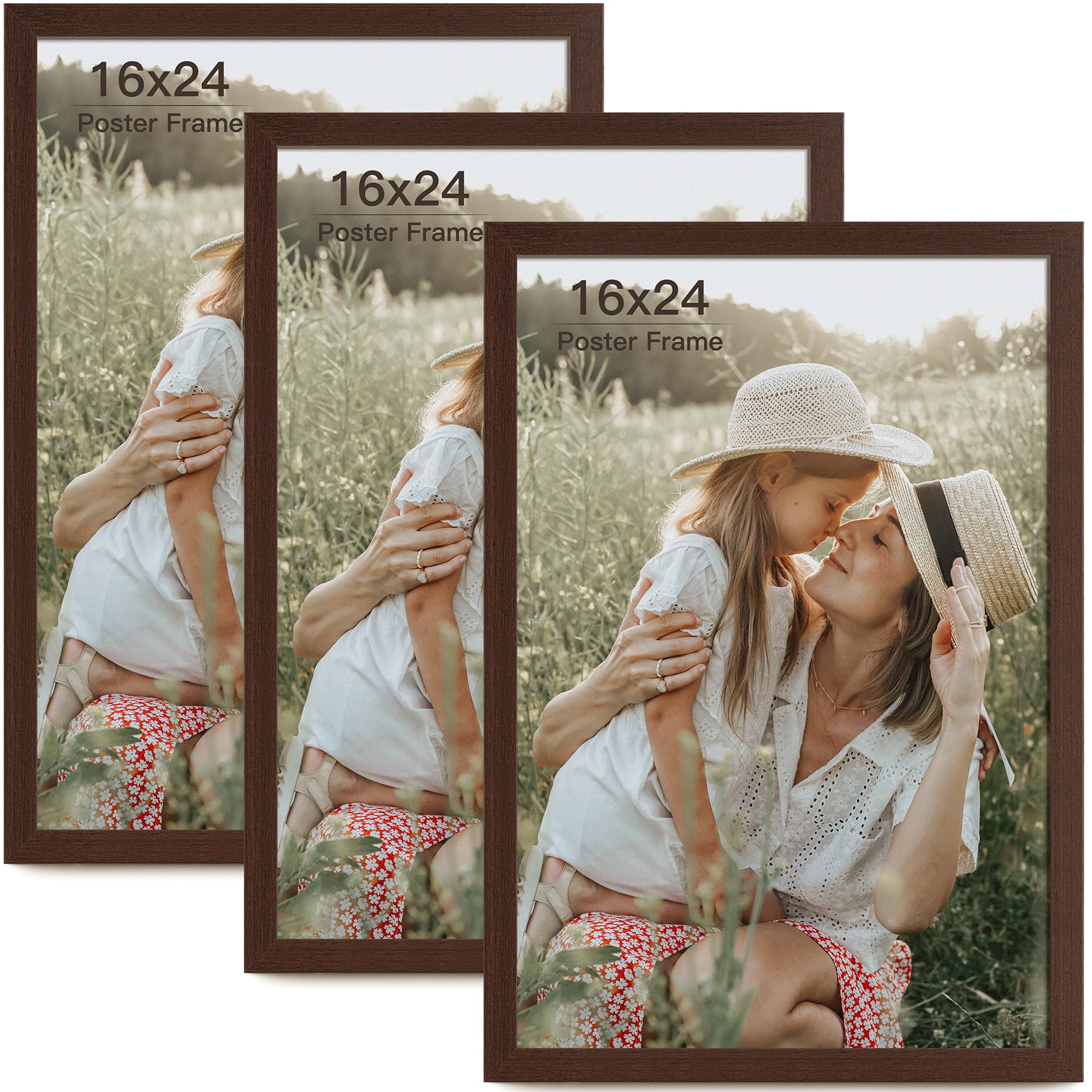 Amazon.com - Momentworth 16x24 Frame Set of 3, Dark Brown Wood