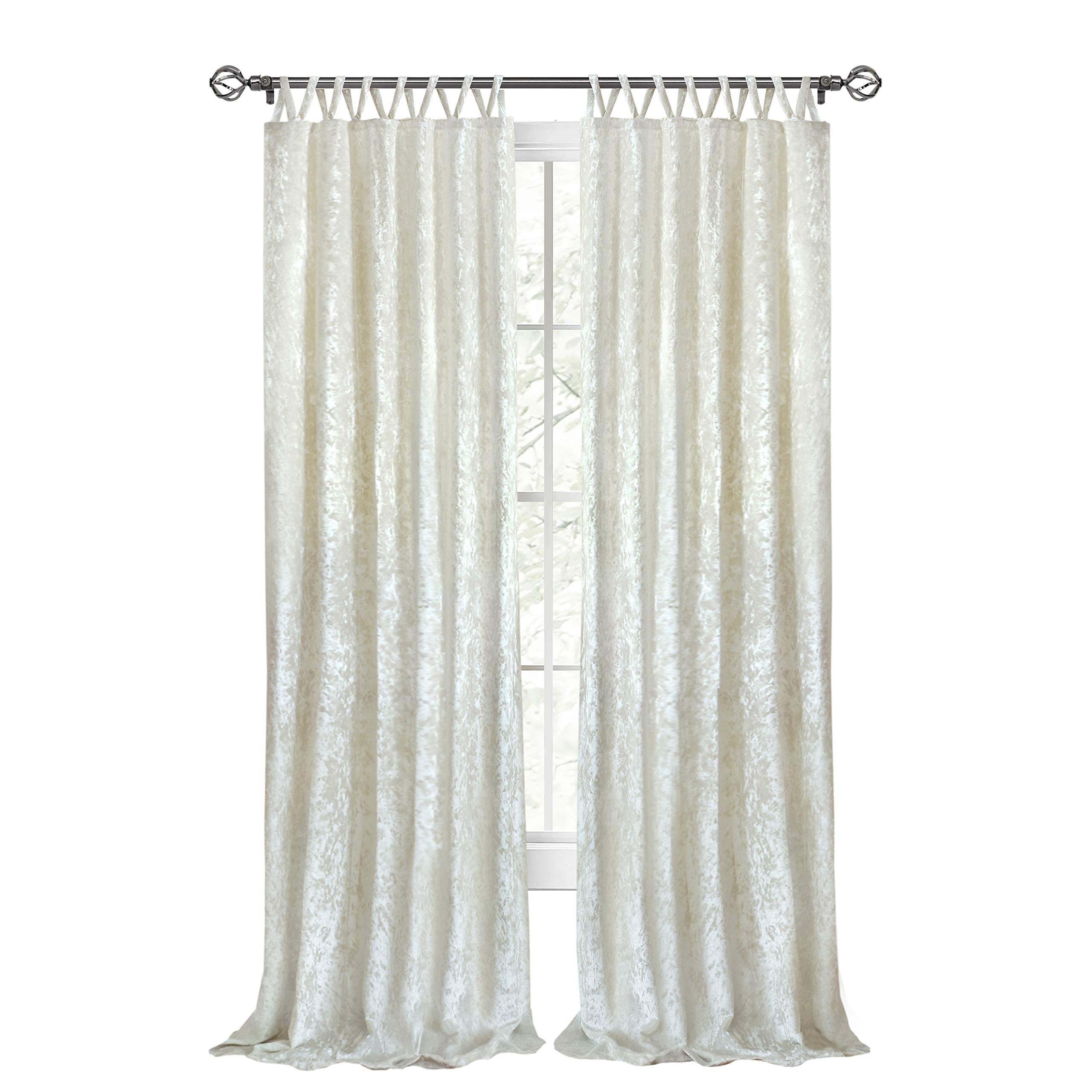 White Crushed Velvet Curtains Curtains & Drapes