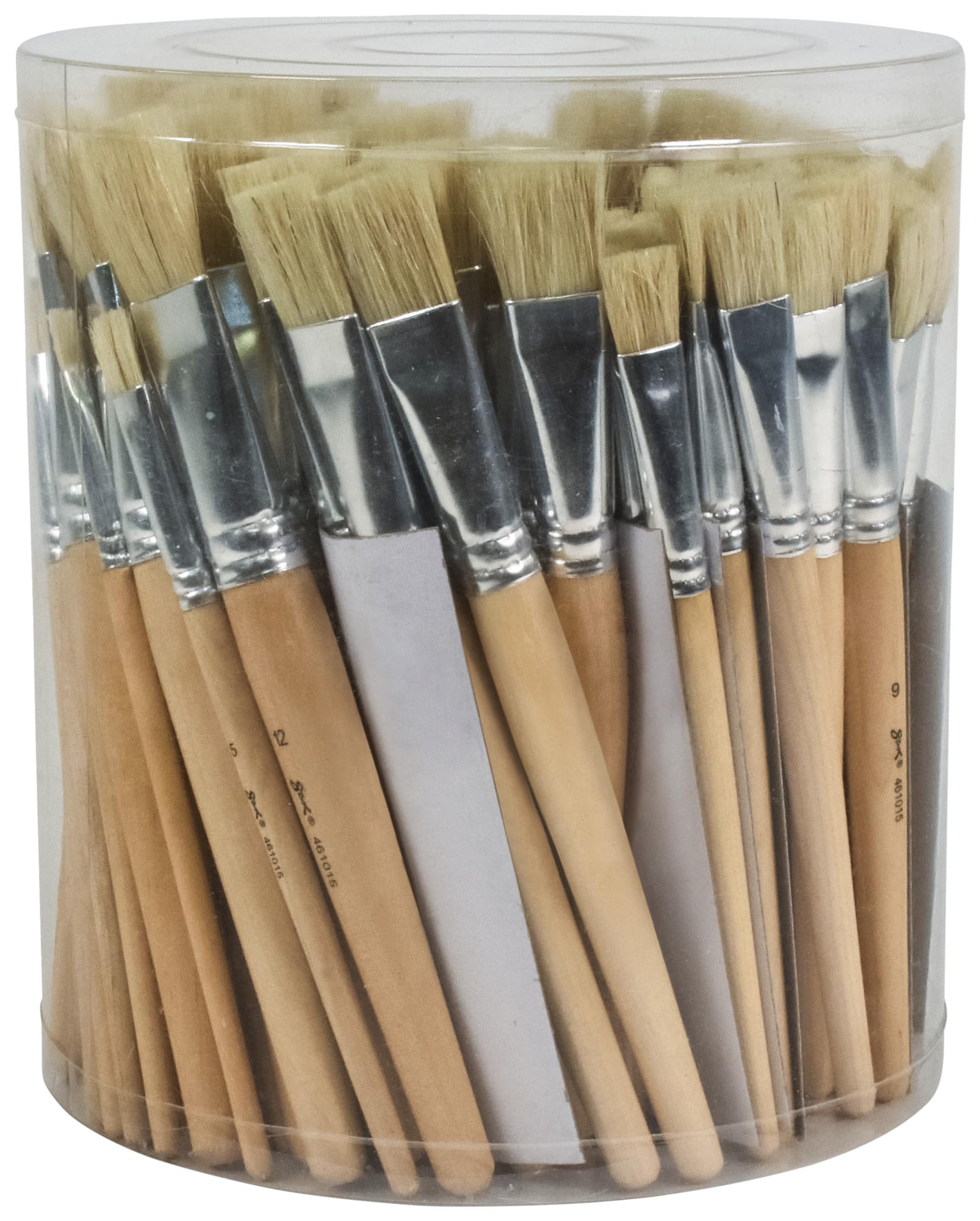 Sax White Bristle Flat Brush Pack, 3/16" to 7/8" Assorted Flat Sizes (Set of 144)