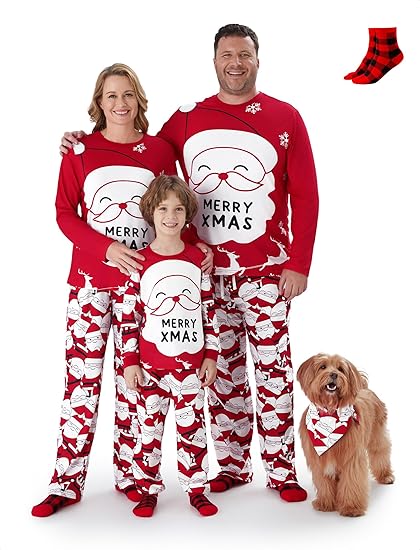 Top 5 Christmas Pajamas for Family Festive Styles for 2025 3 PATPAT Family Christmas Pjs Matching Sets Holiday Jammies Sleepwear Christmas Pajamas for Family Xmas Outfits with Socks