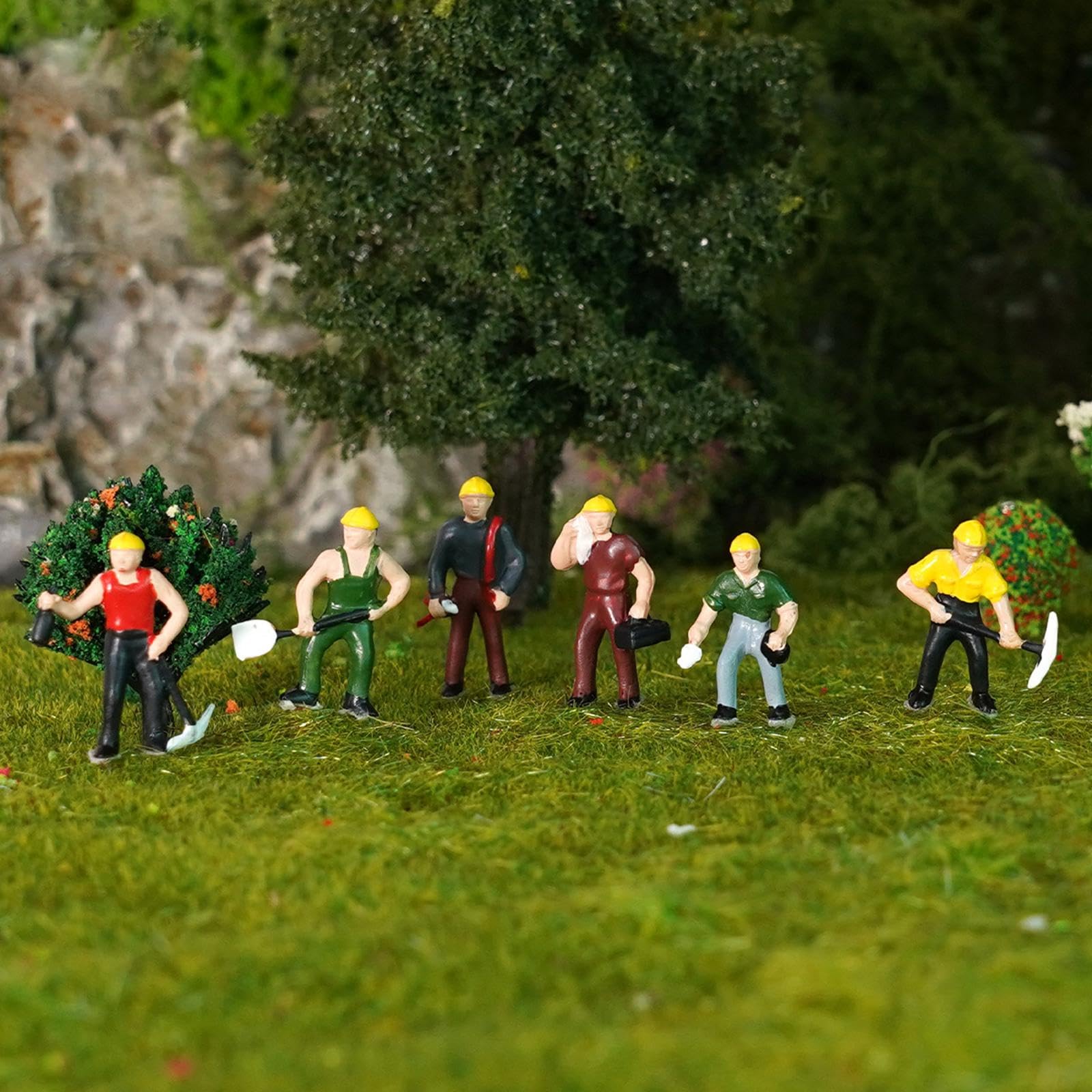 Set mit 6 Bauarbeiterfiguren Im Maßstab 1:87 für Kreative Hobbys Und Dekoration.