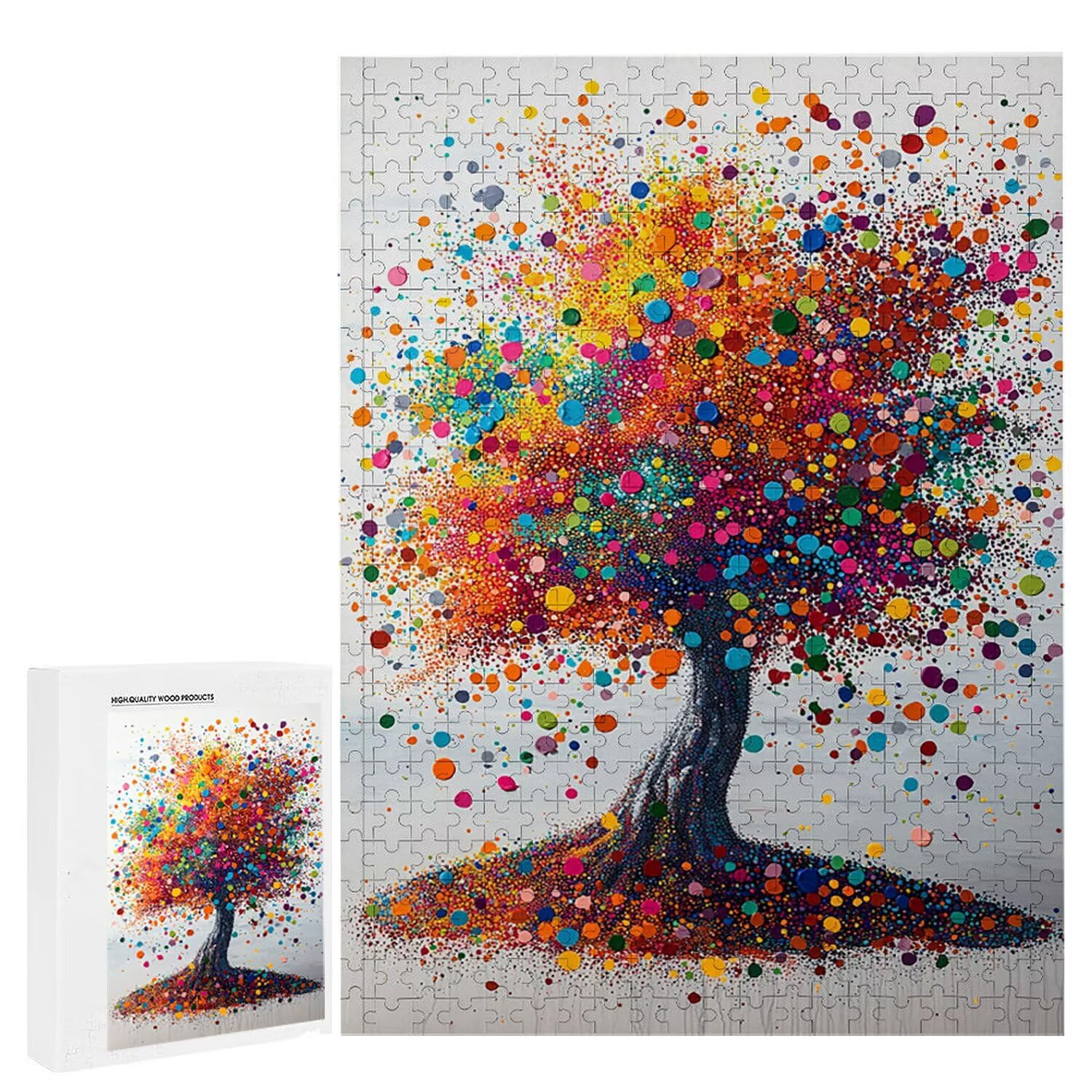 Puzzle 3000 elementów dla dorosłych puzzle dla dorosłych 3000 elementów puzzle wymagające i drażniące mózgi edukacja gra dla całości, prezenty dla mężczyzn, motyw puzzli: (kolorowe drzewo) h-74