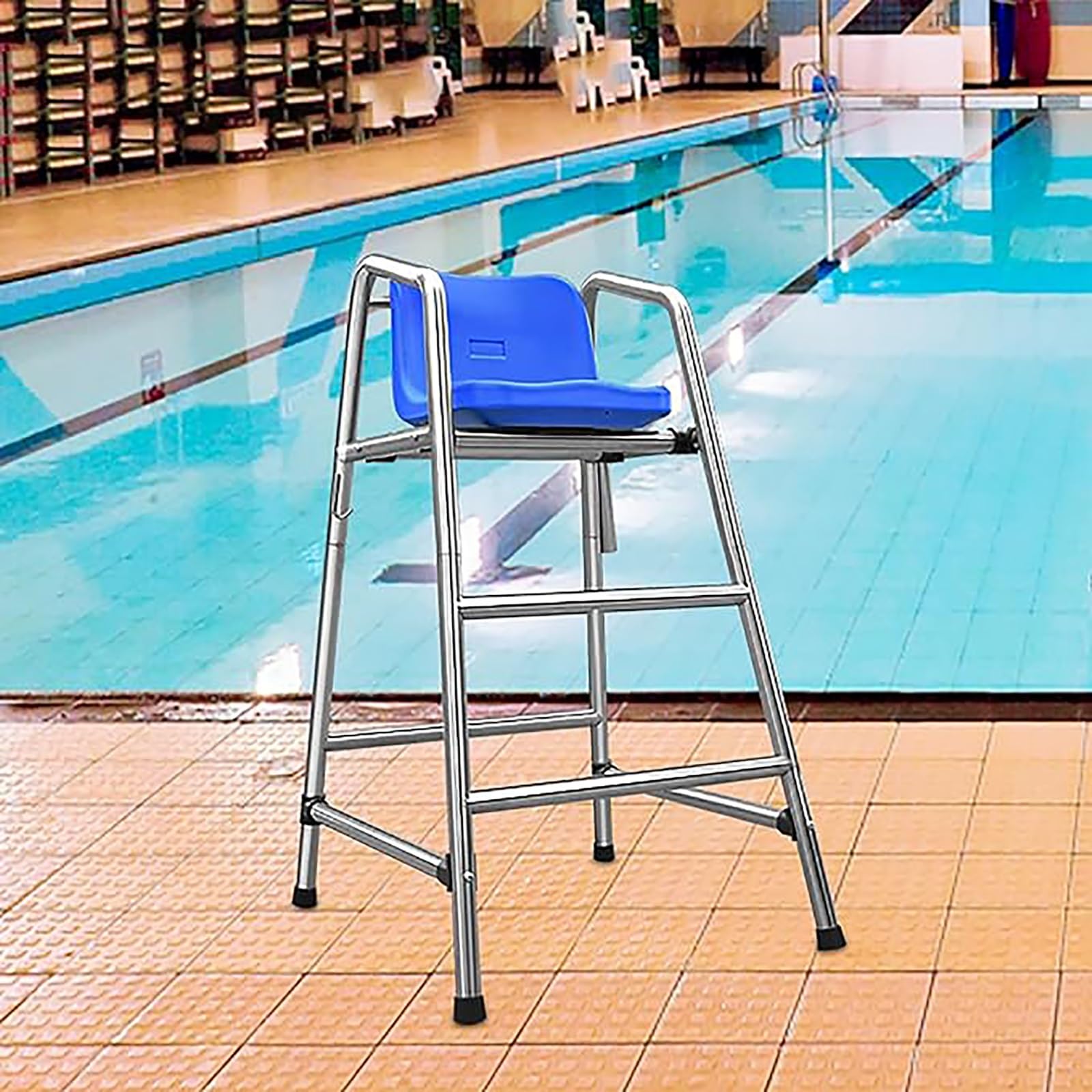 Tall Lifeguard Chair with 2/3/4 Steps - Elevated Pool Observation Stool - Safe Outdoor Deck Chair for Beach &amp; Lake - Ideal for Lifeguards &amp; Competitions - 120cm/47.2in Heig