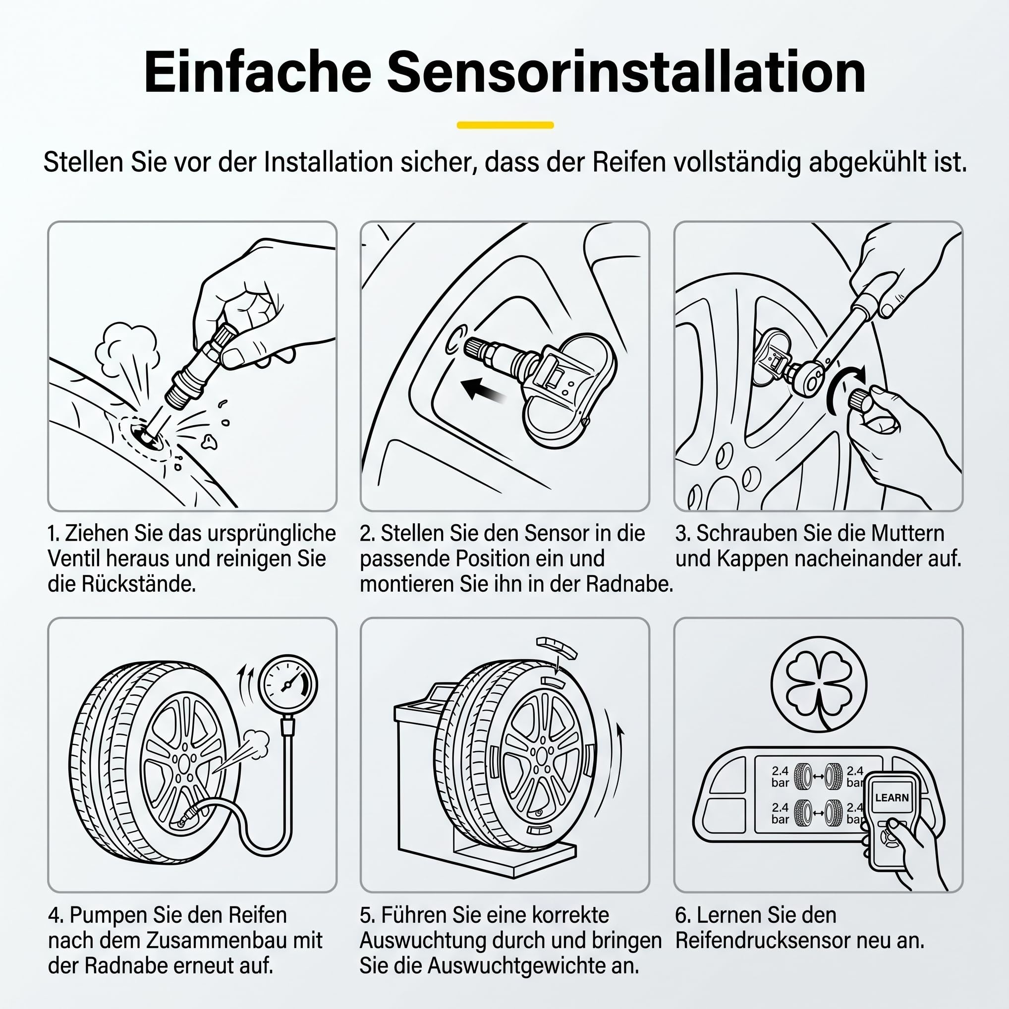 4 x Reifendrucksensor TPMS RDKS Reifendruckkontrollsystem 36106881890 für BMW 1ER 2er 3er 4er F20 F21 F22 F23 F87 F45 F30 F31 TPMS Sensor 36106856209, 36106881890
