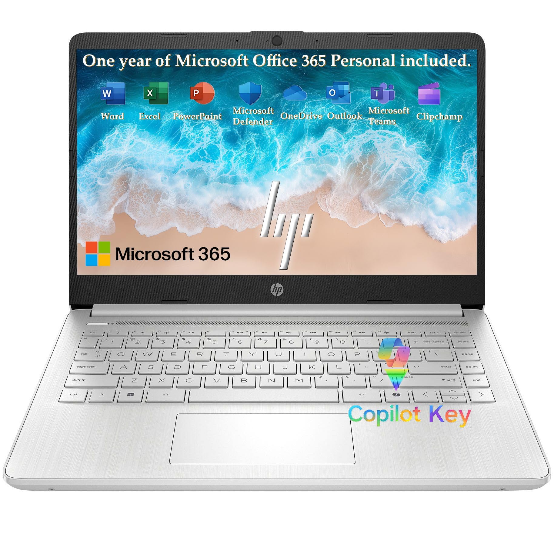 HP 2026 Everyday Laptop, Intel CPU, 128GB Storage, Copilot AI, Office 365